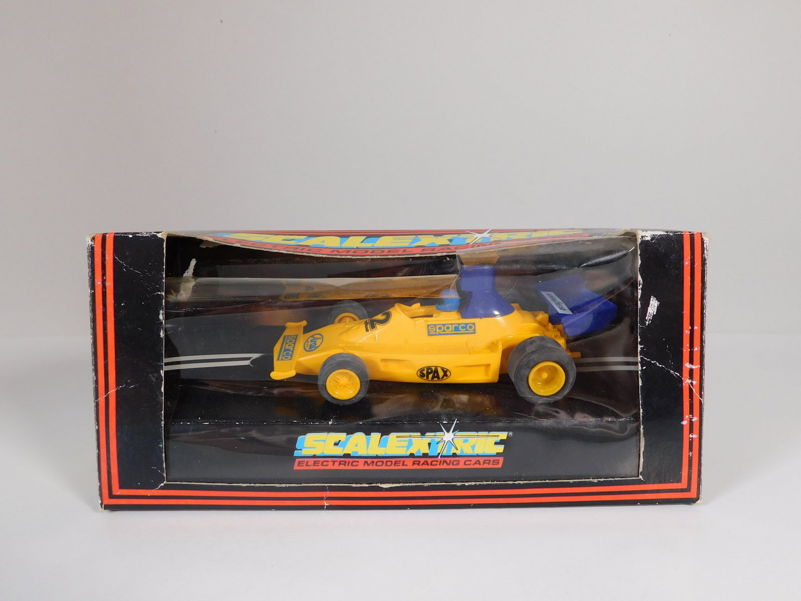 Scalextric C.783 FX Team Sparco #2: Scalextric C.783 FX Team Sparco #2 Good Year 1/32 Slot Car, with original case. Weight: 4.1 oz.