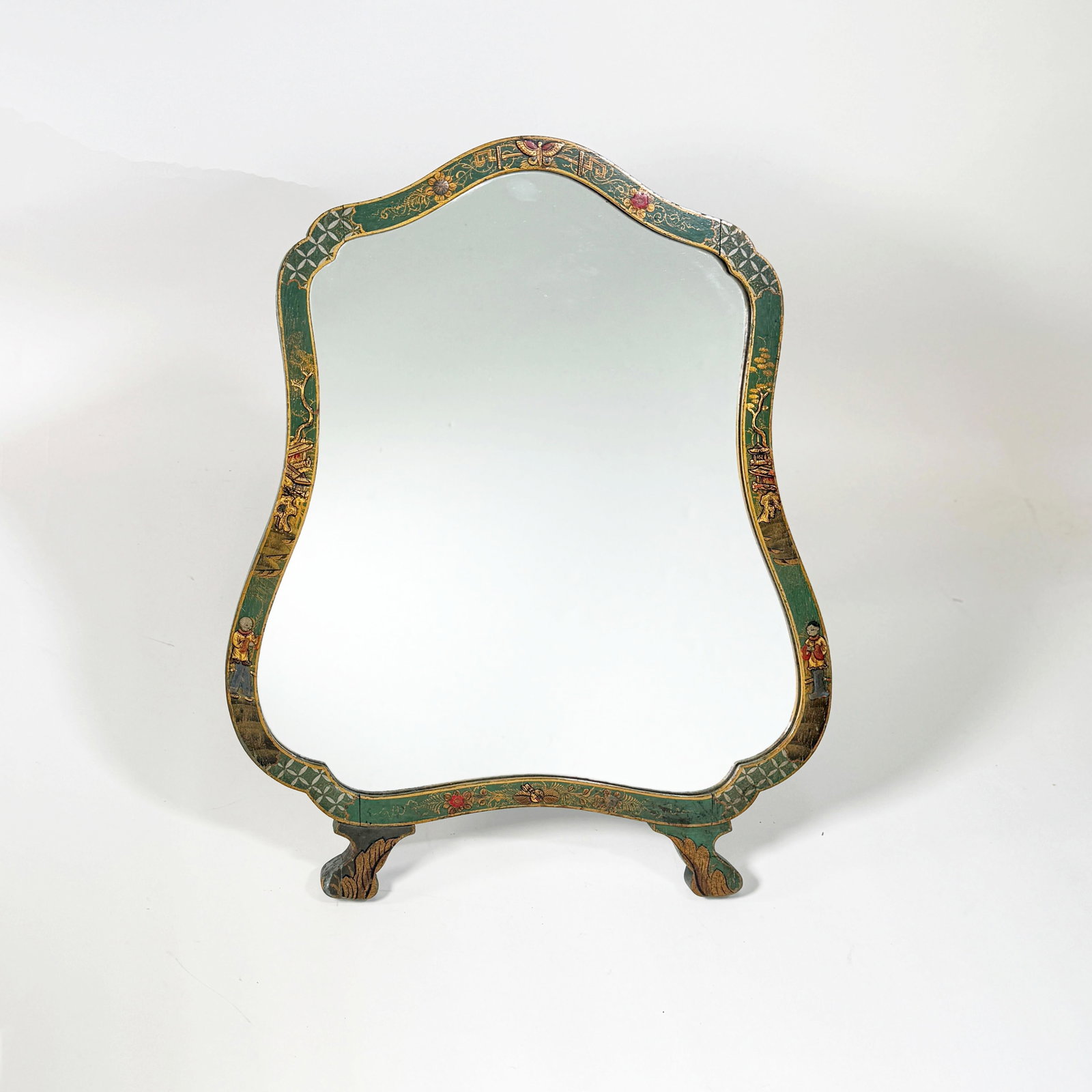 Green Chinoiserie Painted Dressing Mirror (1 of 6)