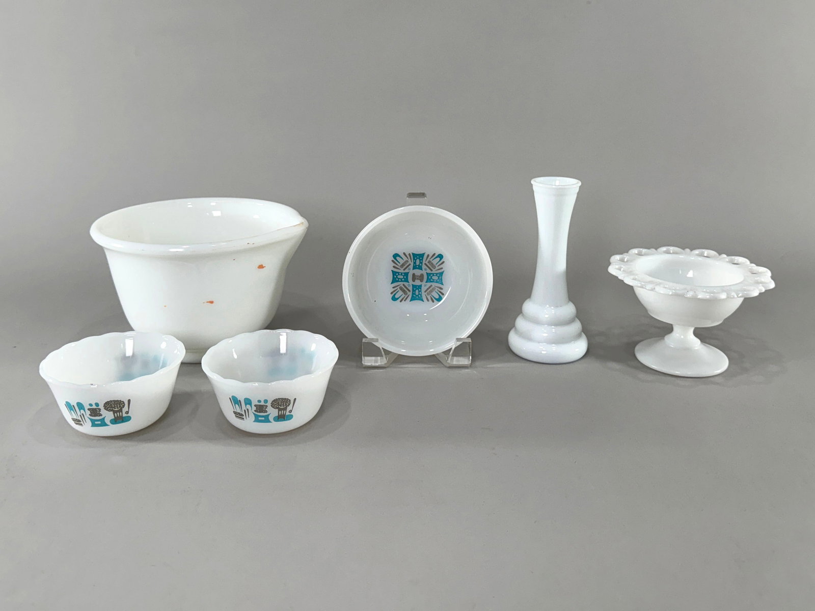 Group of Six Milk Glass Pieces (1 of 11)