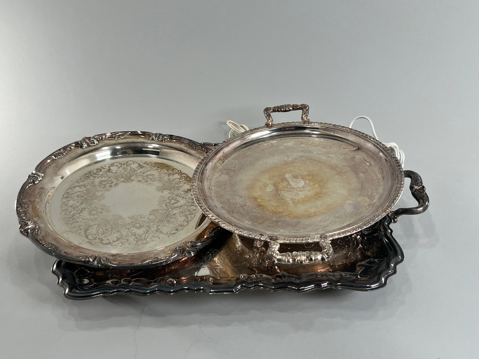 Group of Silver Plated Serving Trays (1 of 20)