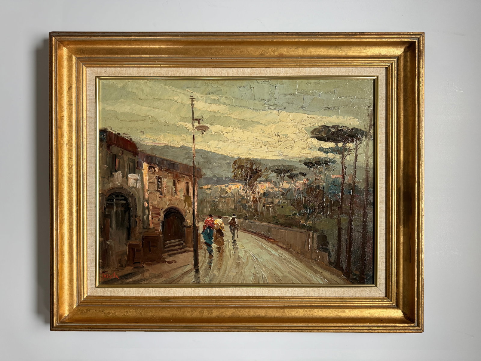 Cityscape Oil Painting: Oil on canvas, signed lower left Frame Dimensions: 25 1/2" x 31 1/2" Sight Dimensions: 17 1/2" x 23 1/2" 