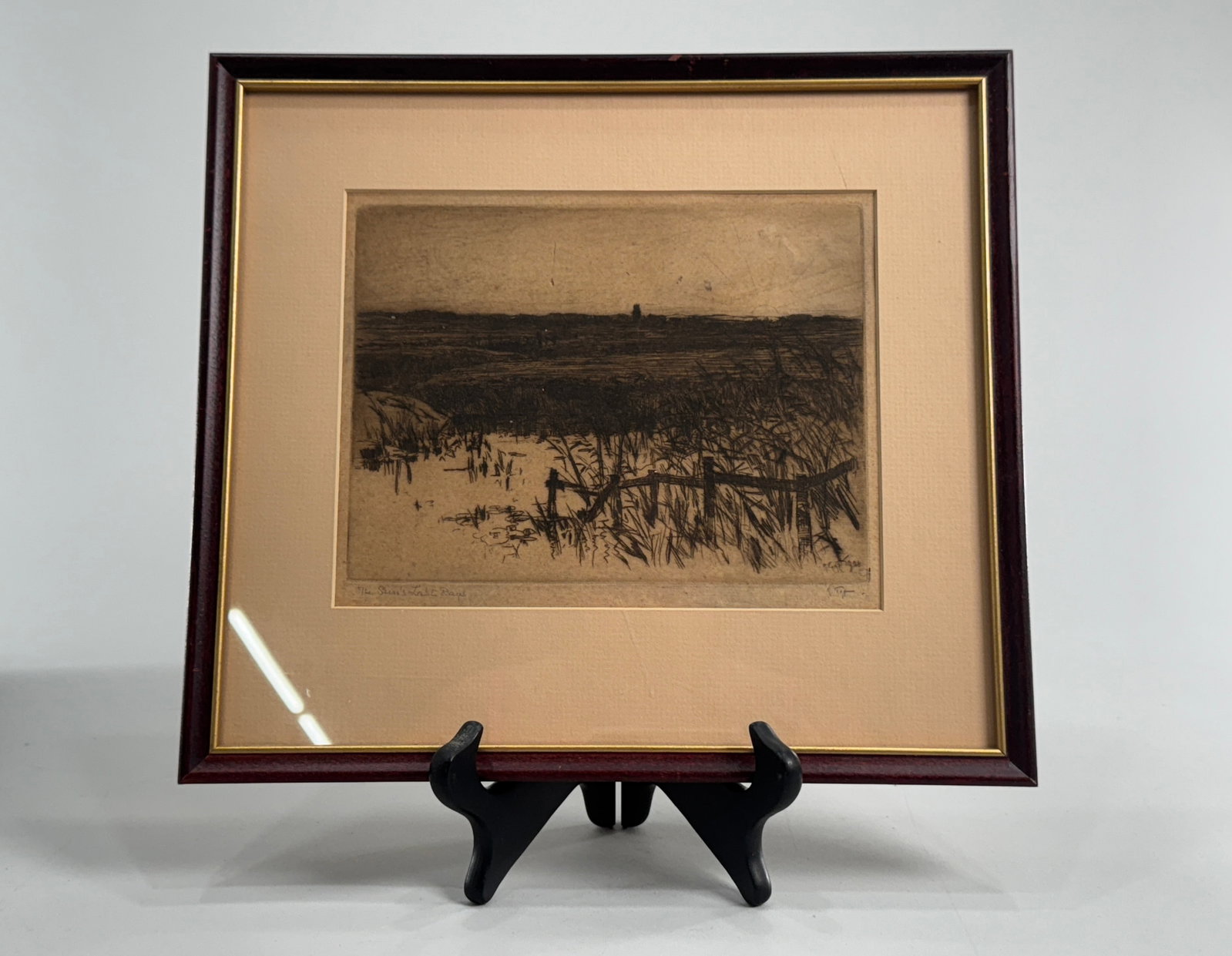 Three Framed Landscape Prints - Etchings and Offset Lithograph - 6
