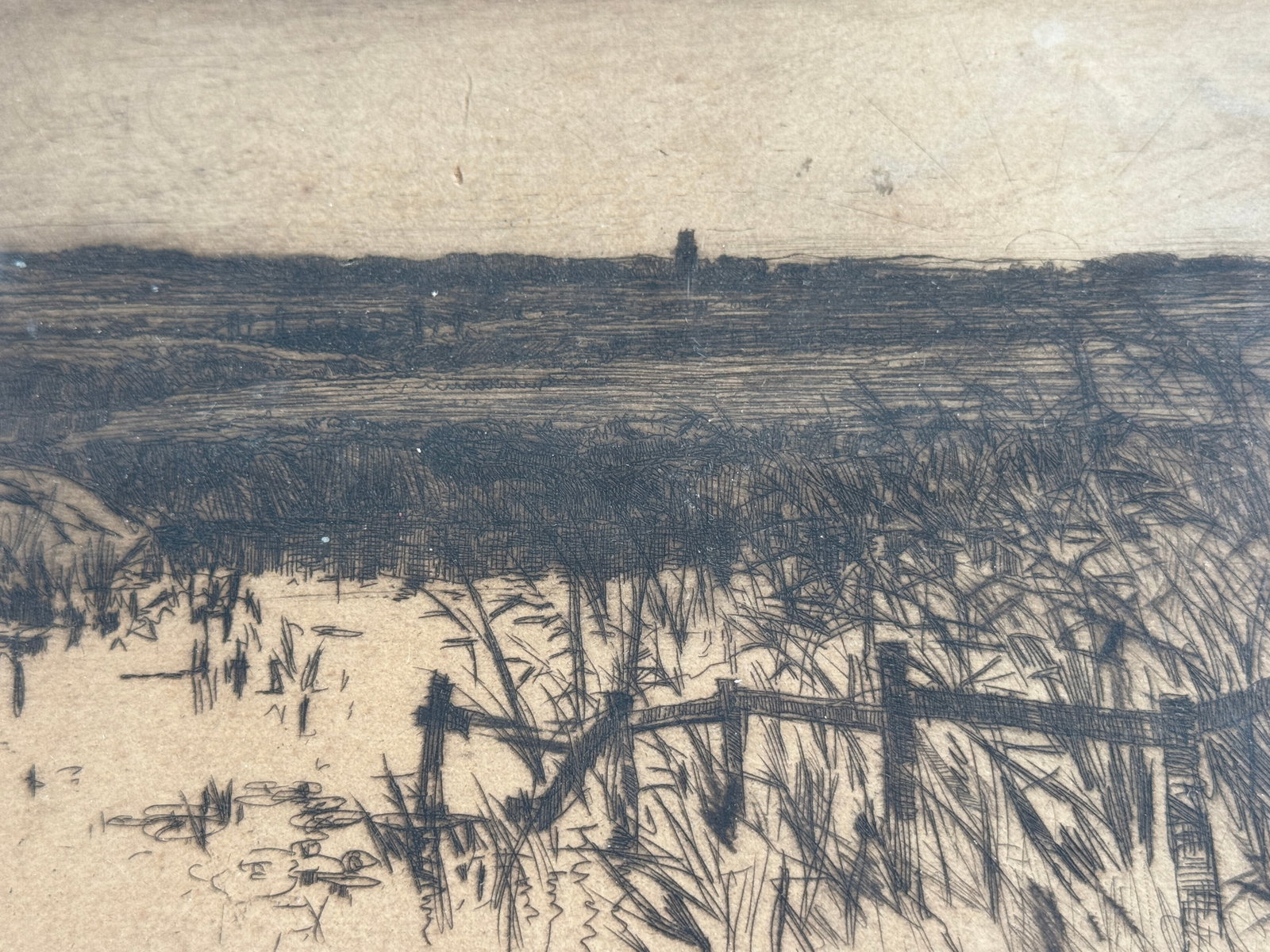 Three Framed Landscape Prints - Etchings and Offset Lithograph - 7