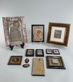 Collection of Religious Icons and Small Framed Art