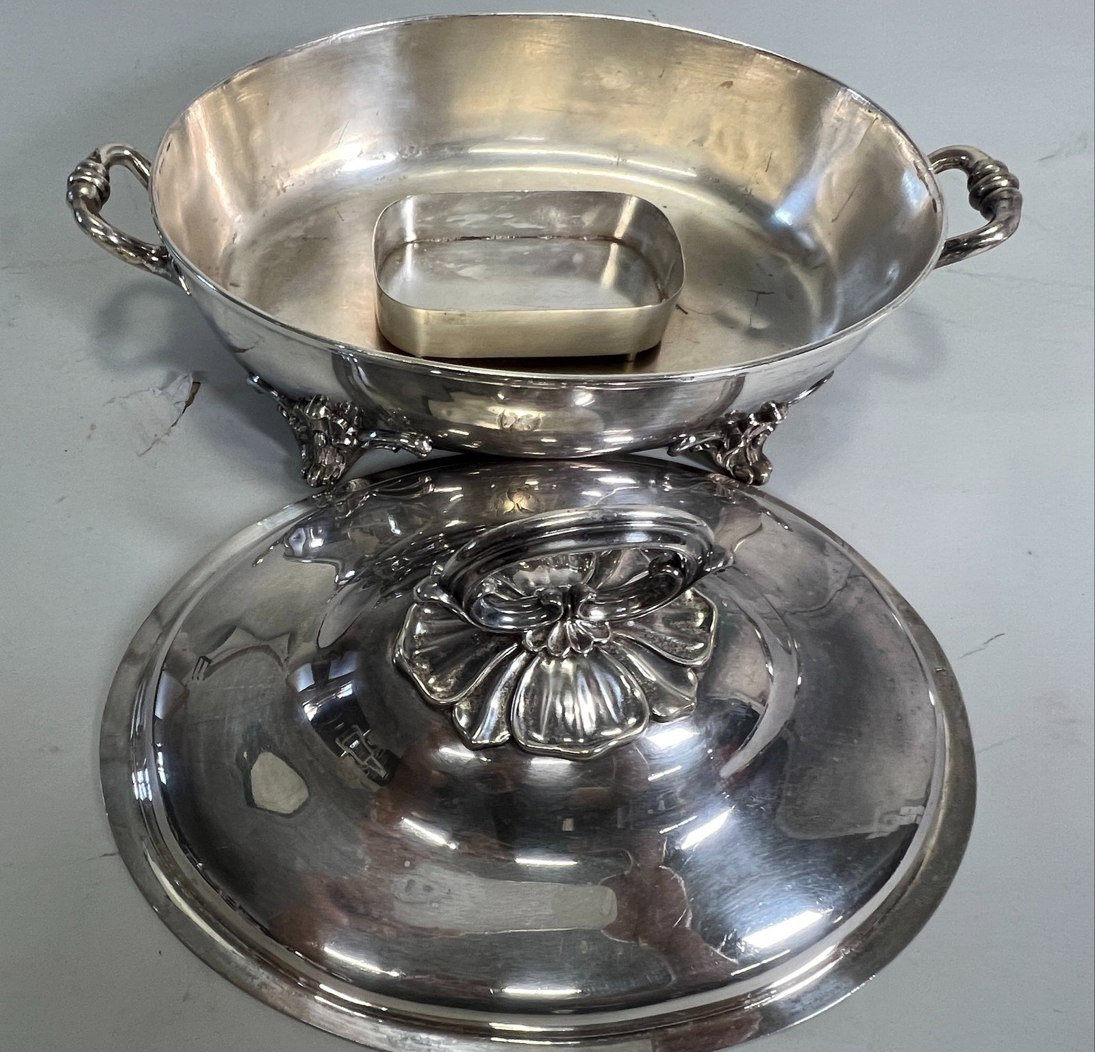 Antique Silver-plated Serving Dish - 5