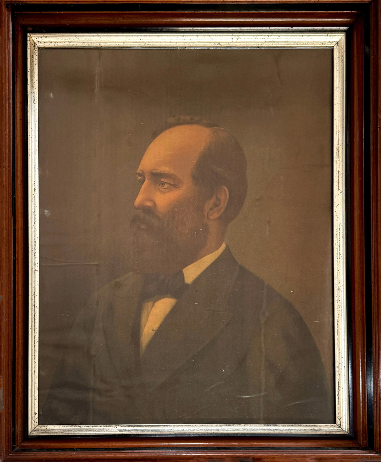 Framed Portrait of a Gentleman: Framed portrait of a gentleman by an unknown artist. Frame Dimensions: 28'' x 24'' Sight Dimensions: 23'' x 7''.