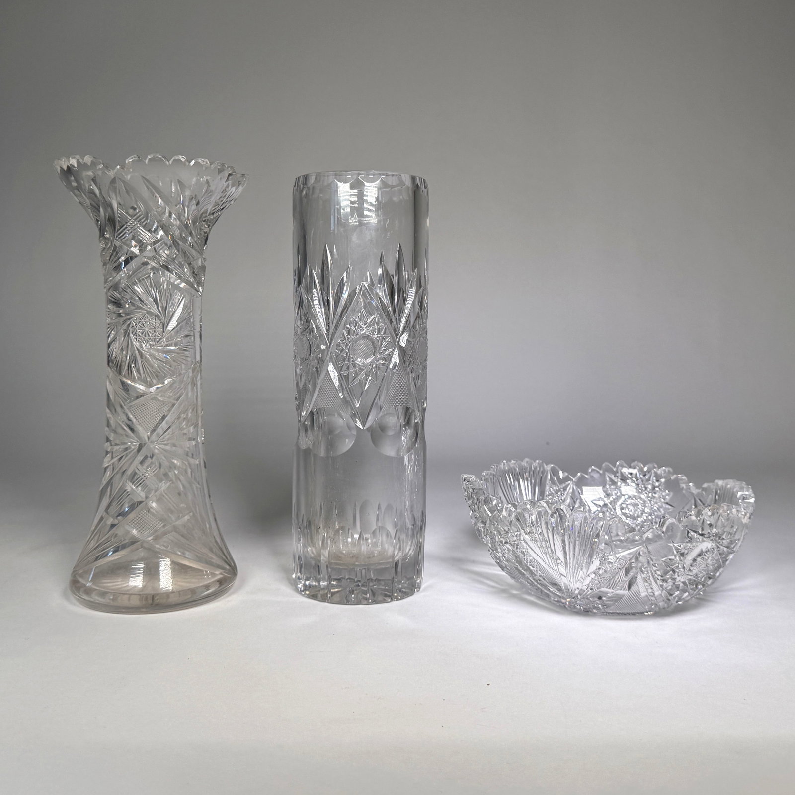 Two Crystal Vases and Bowl (1 of 4)