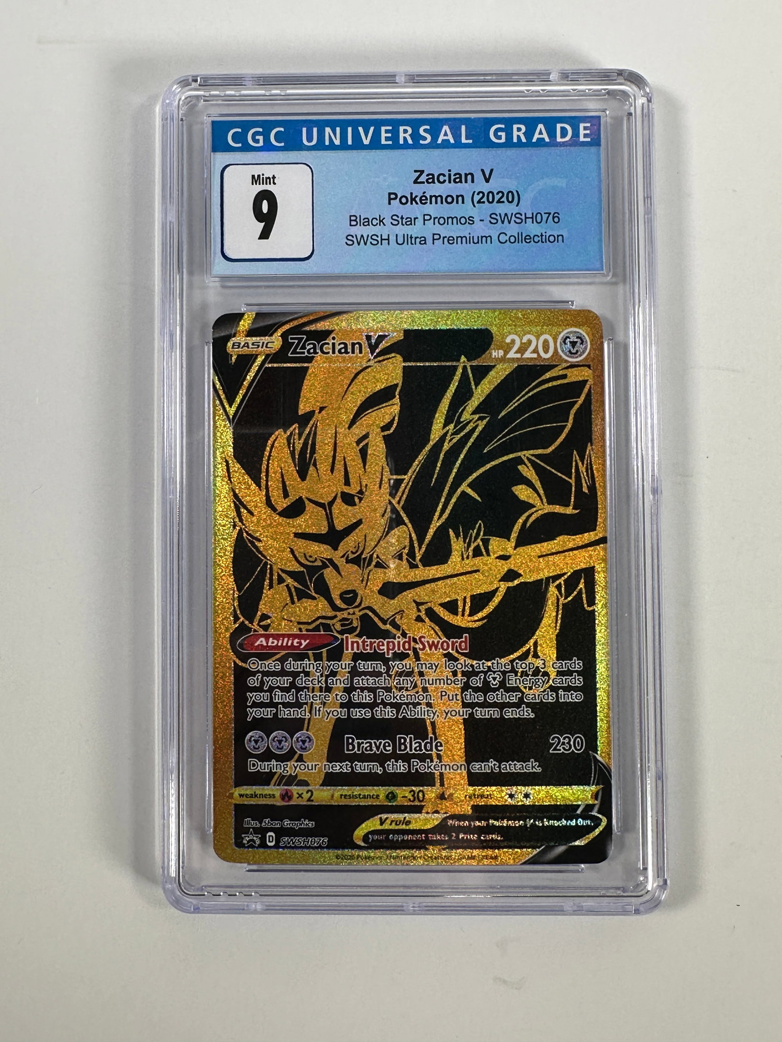 Zacian V Pokemon Card (2020) CGC 9 Mint (1 of 2)