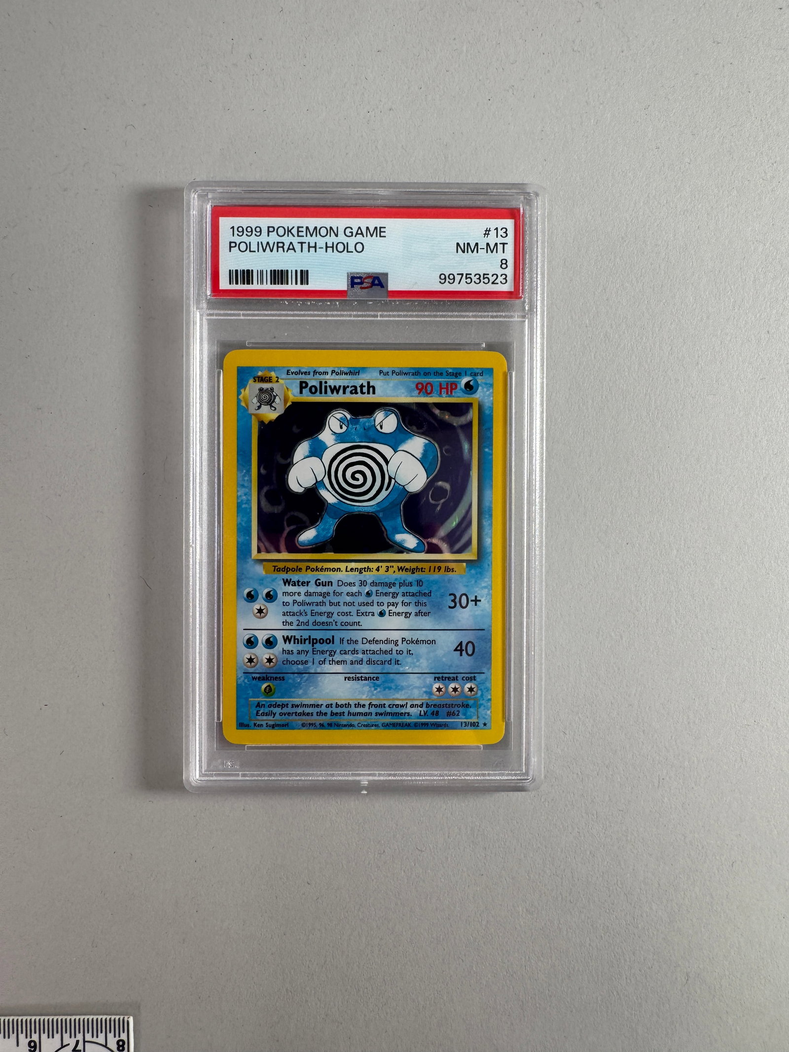 1999 Pokemon Game Poliwraith Holo #13 PSA NM-MT: 1999 Pokemon Game Poliwraith Holo #13. Graded NM-MT by PSA.