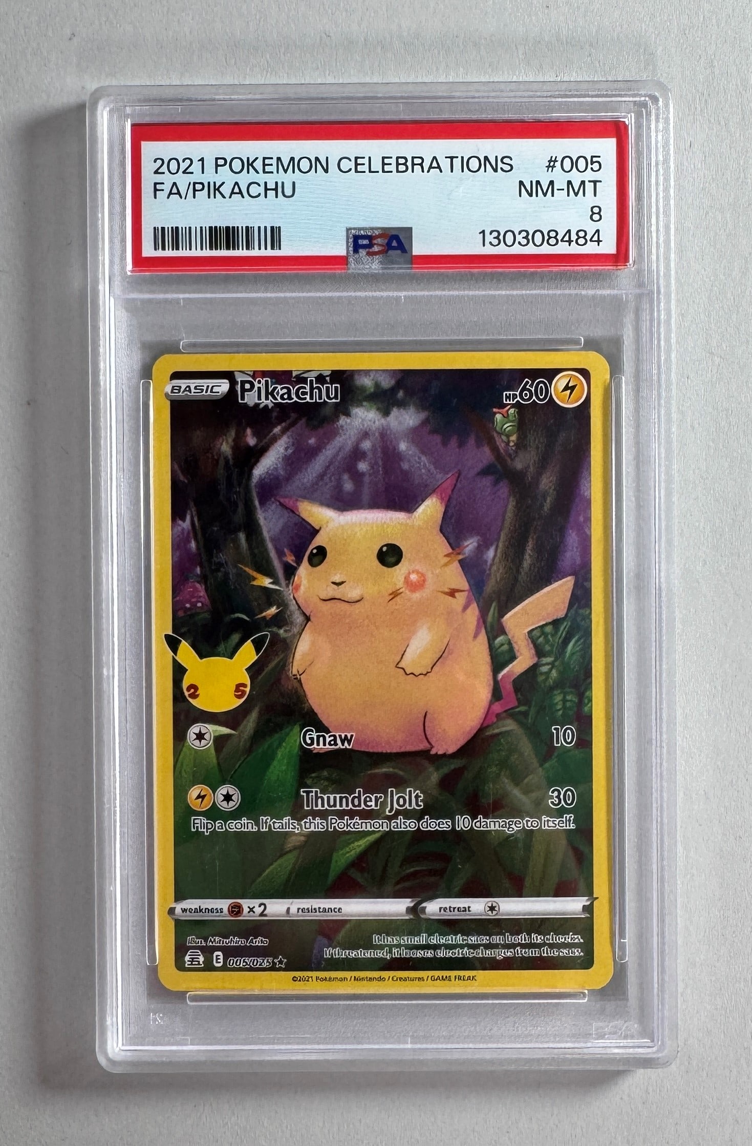 2021 Pokemon Celebrations FA Pikachu #005 PSA NM-MT 8 (1 of 2)