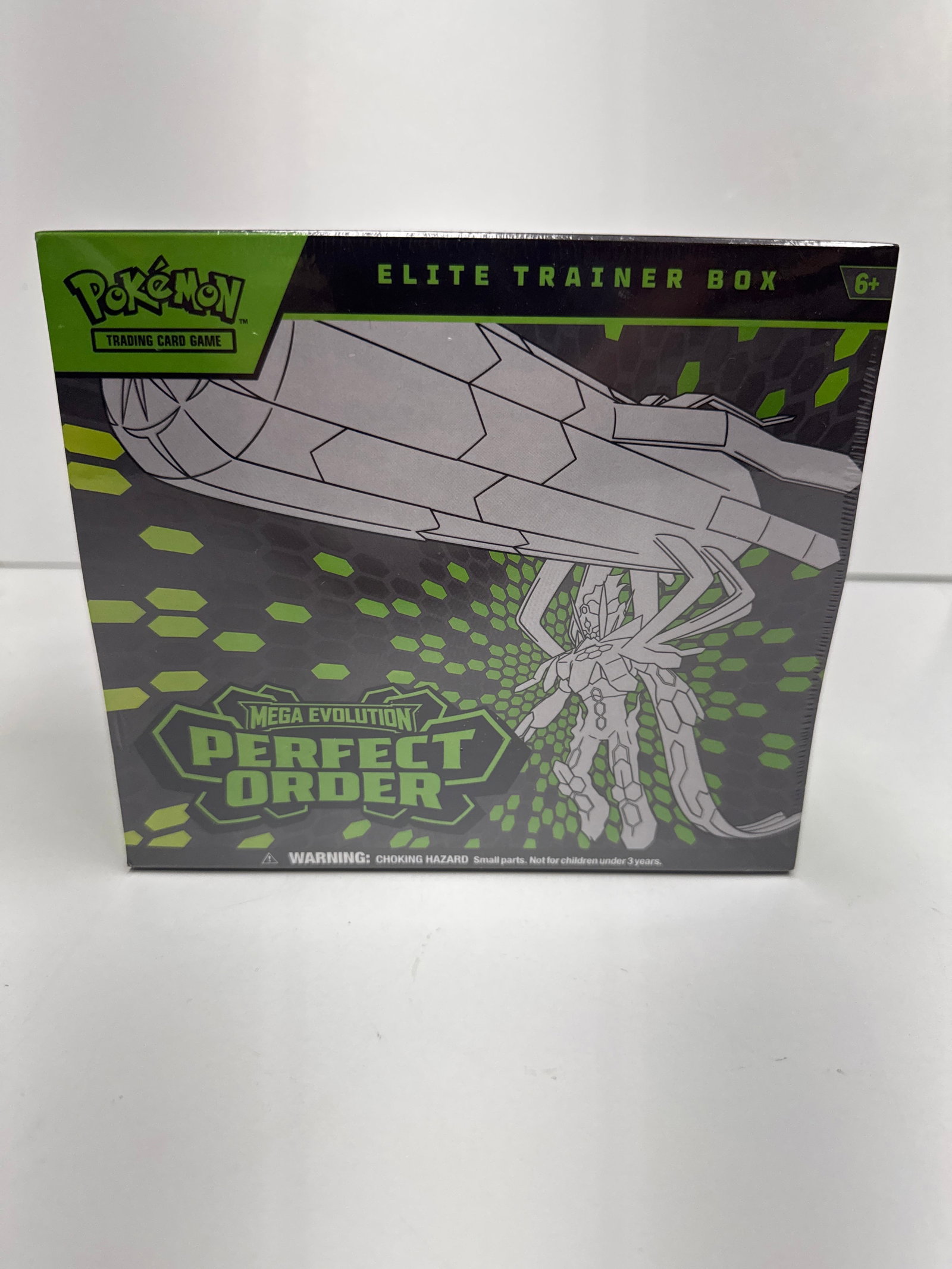 Pokemon TCG Mega Evolution Perfect Order Elite Trainer Box: This Pokemon TCG: Mega Evolution - Perfect Order Elite Trainer Box includes 10 booster packs, a full-art promo card featuring Tyranitar, 65 card sleeves, 6 damage-counter dice, 1 competition-legal coi