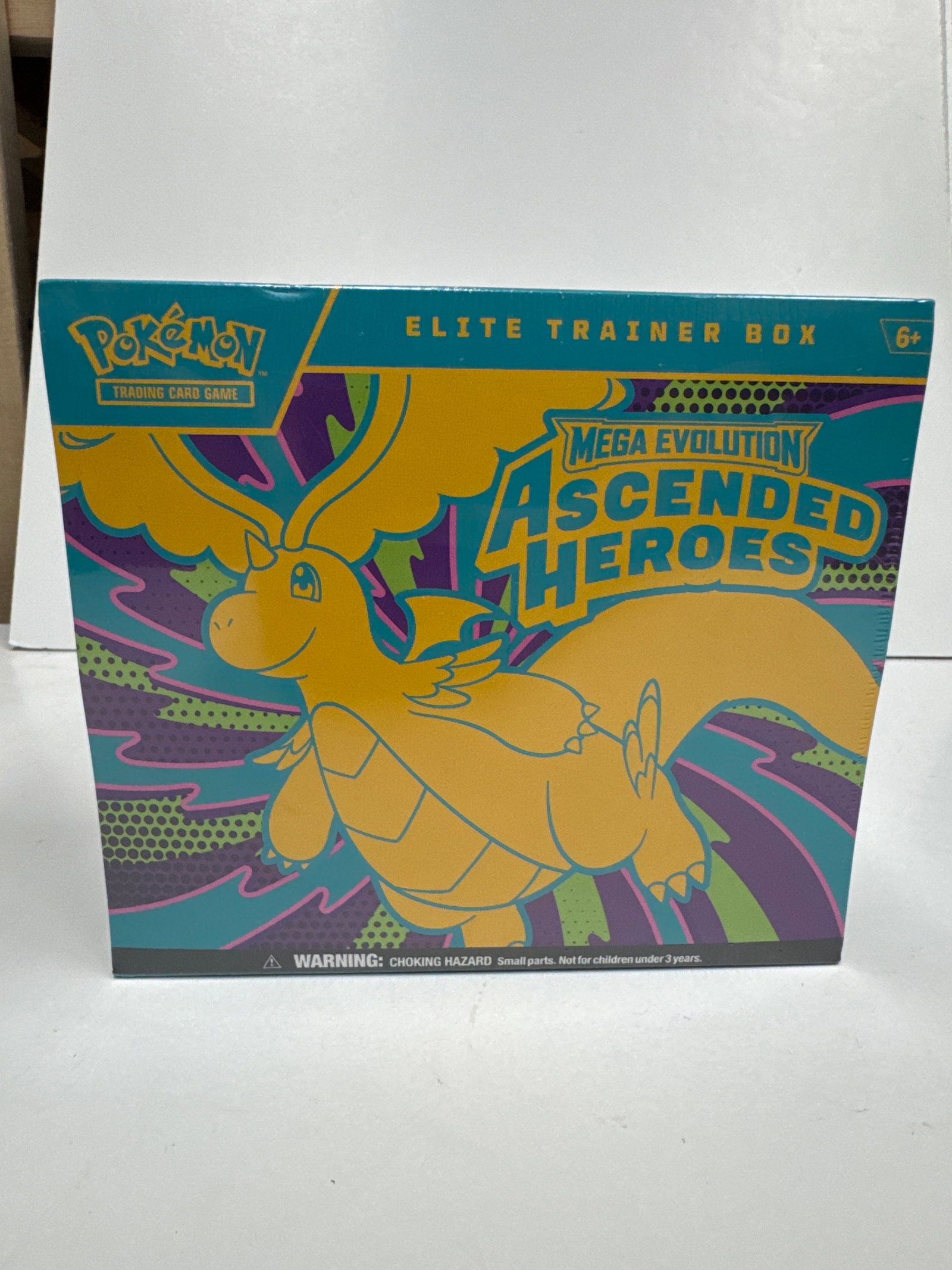 Pokemon TCG Mega Evolution Ascended Heroes Elite Trainer Box: Sealed Pokemon Trading Card Game Elite Trainer Box for the Mega Evolution Ascended Heroes expansion. Features Dragonite artwork and includes booster packs, energy cards, sleeves, and more.