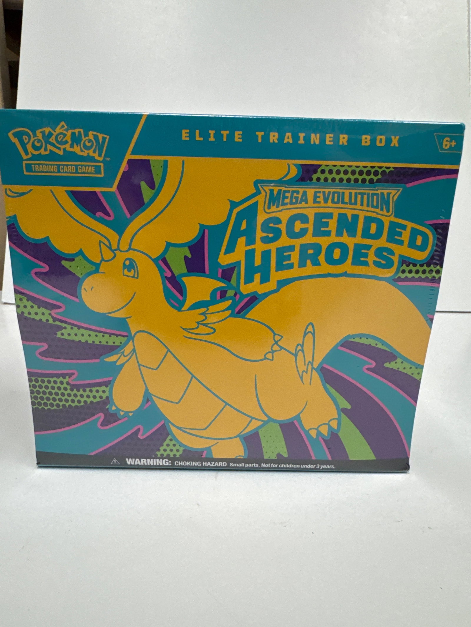 Pokemon TCG Mega Evolution Ascended Heroes Elite Trainer Box: Sealed Pokemon Trading Card Game Elite Trainer Box for the Mega Evolution Ascended Heroes expansion. Features Dragonite artwork and includes 9 booster packs, promo cards, energy cards, sleeves, dice, 