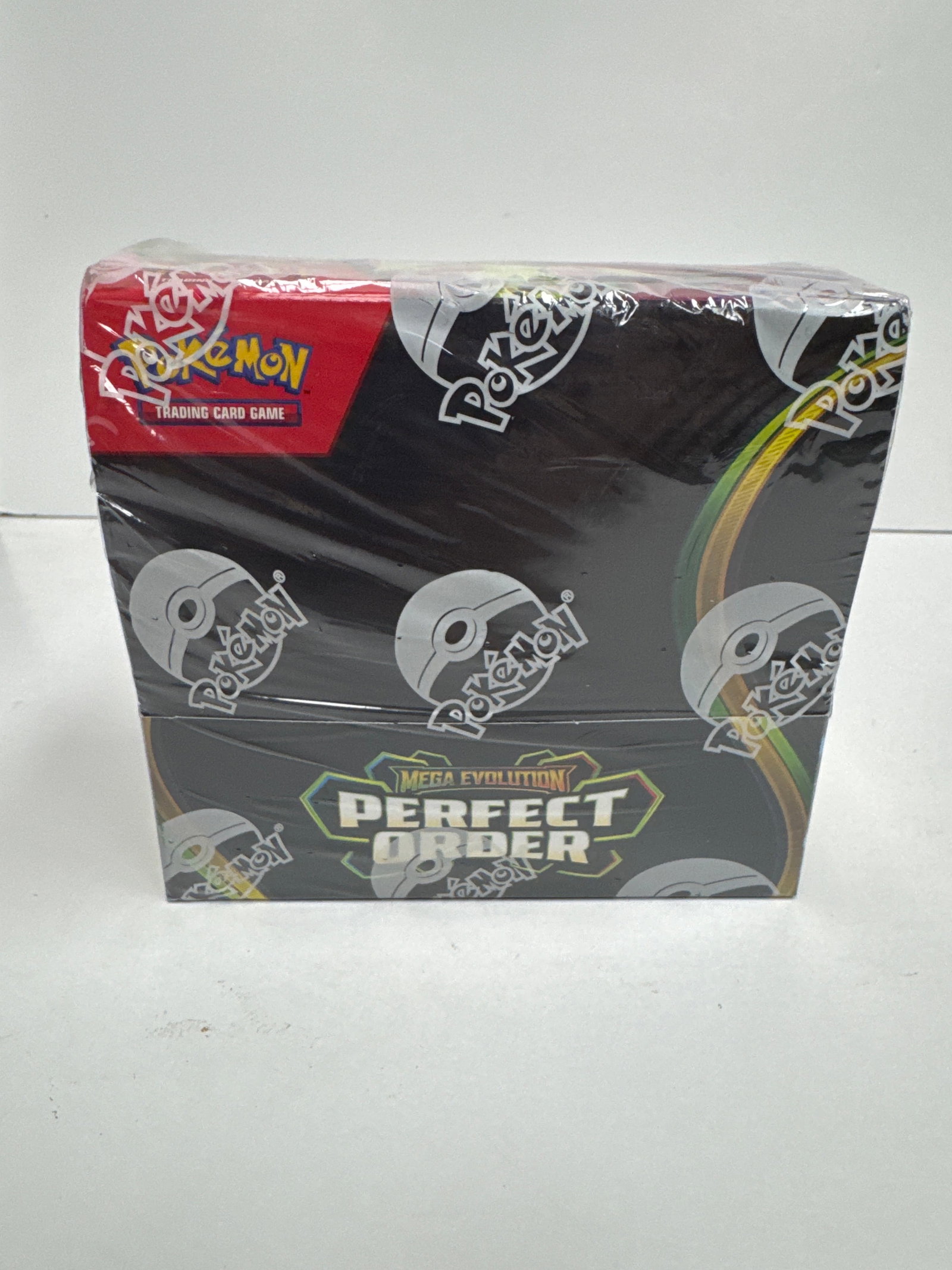 Pokemon TCG Mega Evolution Perfect Order Booster Box: Sealed Pokemon Trading Card Game Mega Evolution Perfect Order Booster Box. Features artwork from the Mega Evolution series, including various Pokemon and the 'Perfect Order' theme.