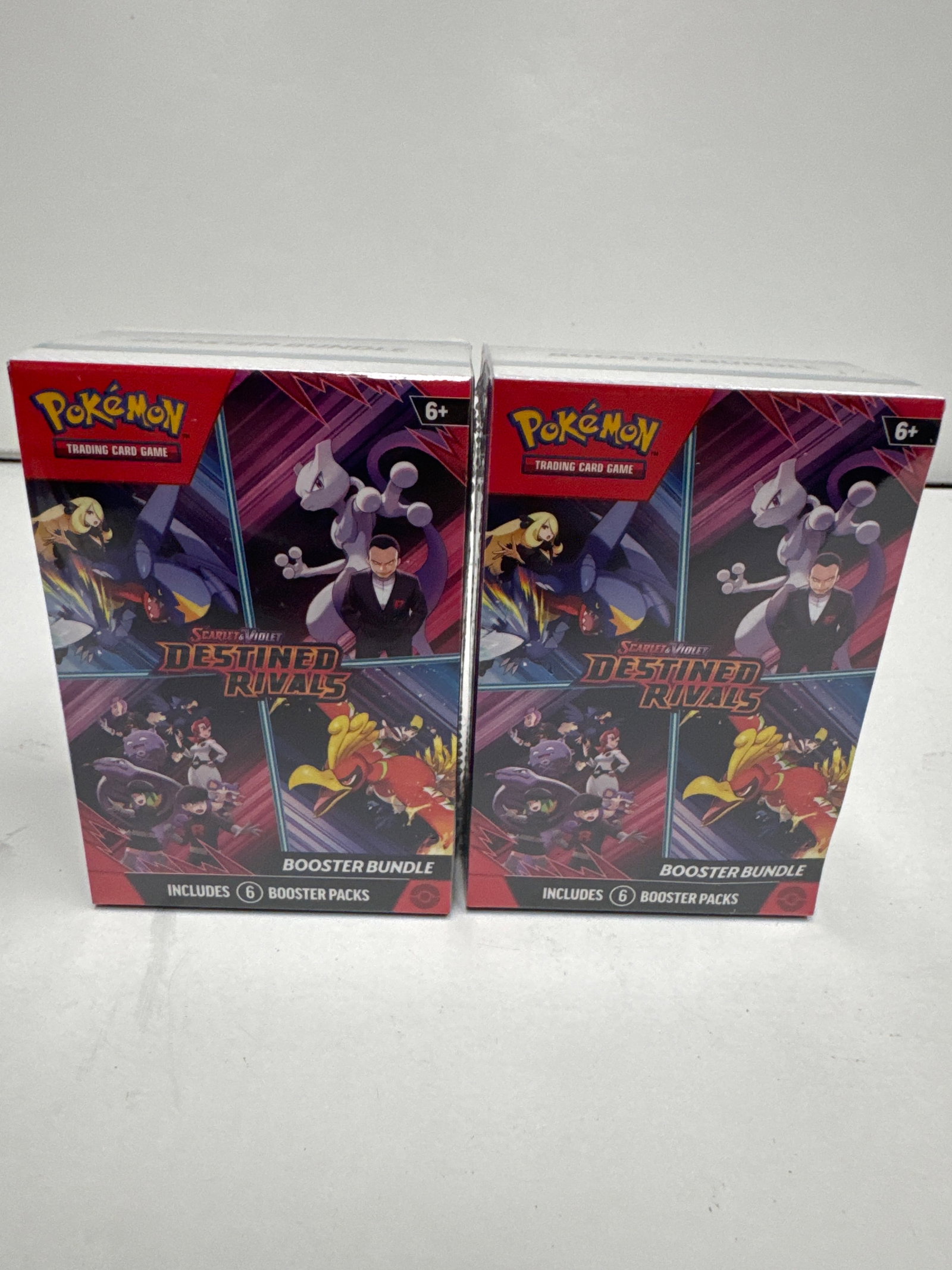 Pokemon Scarlet & Violet: Destined Rivals Booster Bundle (2-Pack): This lot includes two sealed Pokemon Scarlet & Violet: Destined Rivals Booster Bundles. Each bundle contains six booster packs, totaling twelve packs. These bundles are perfect for collectors and play