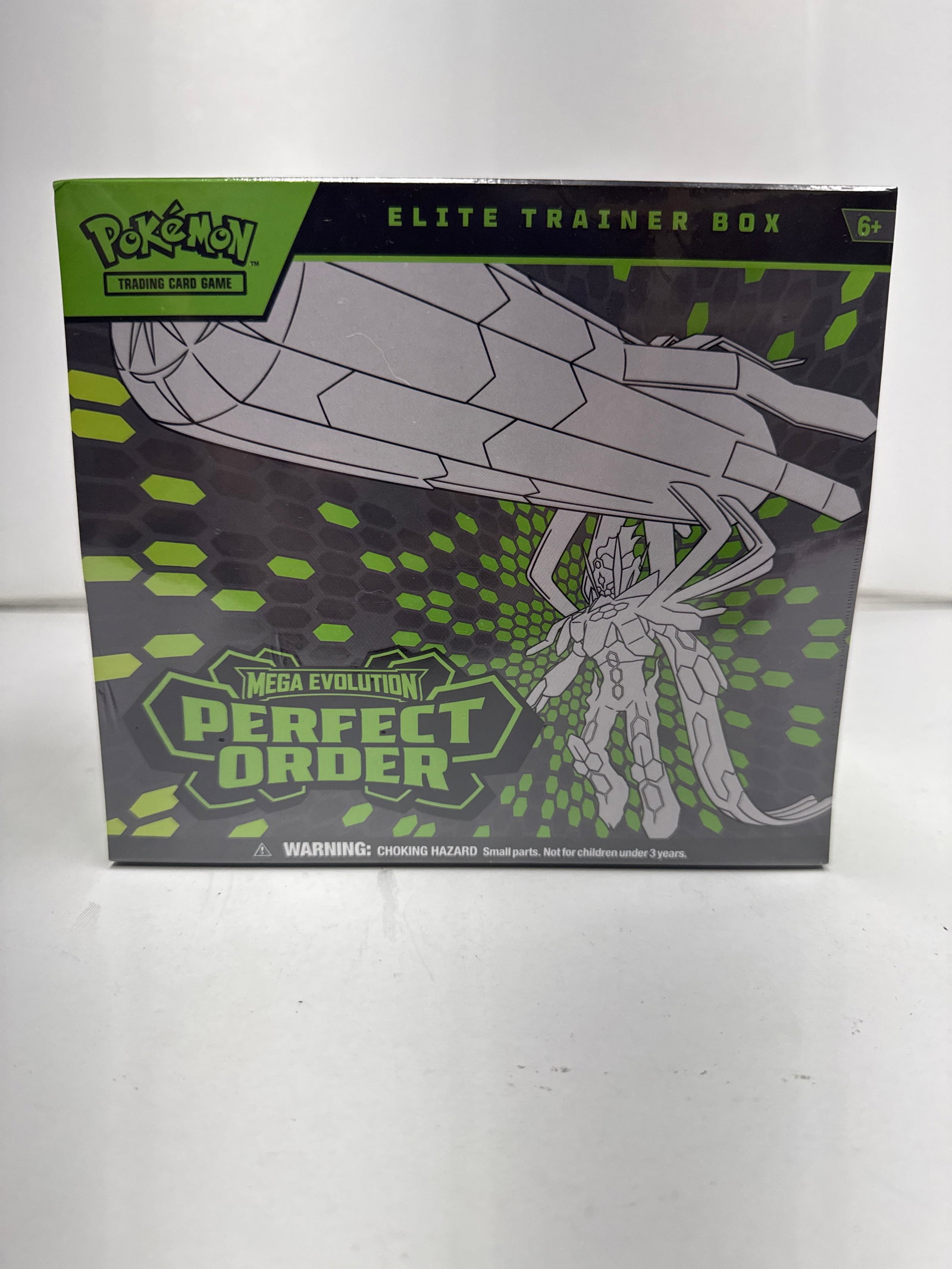 Pokemon TCG Mega Evolution Perfect Order Elite Trainer Box: This Pokemon TCG Elite Trainer Box features the Mega Evolution Perfect Order expansion. It includes 9 booster packs, a promo card featuring Tyrant, 65 card sleeves, 40 Pokemon TCG Energy cards, and ot