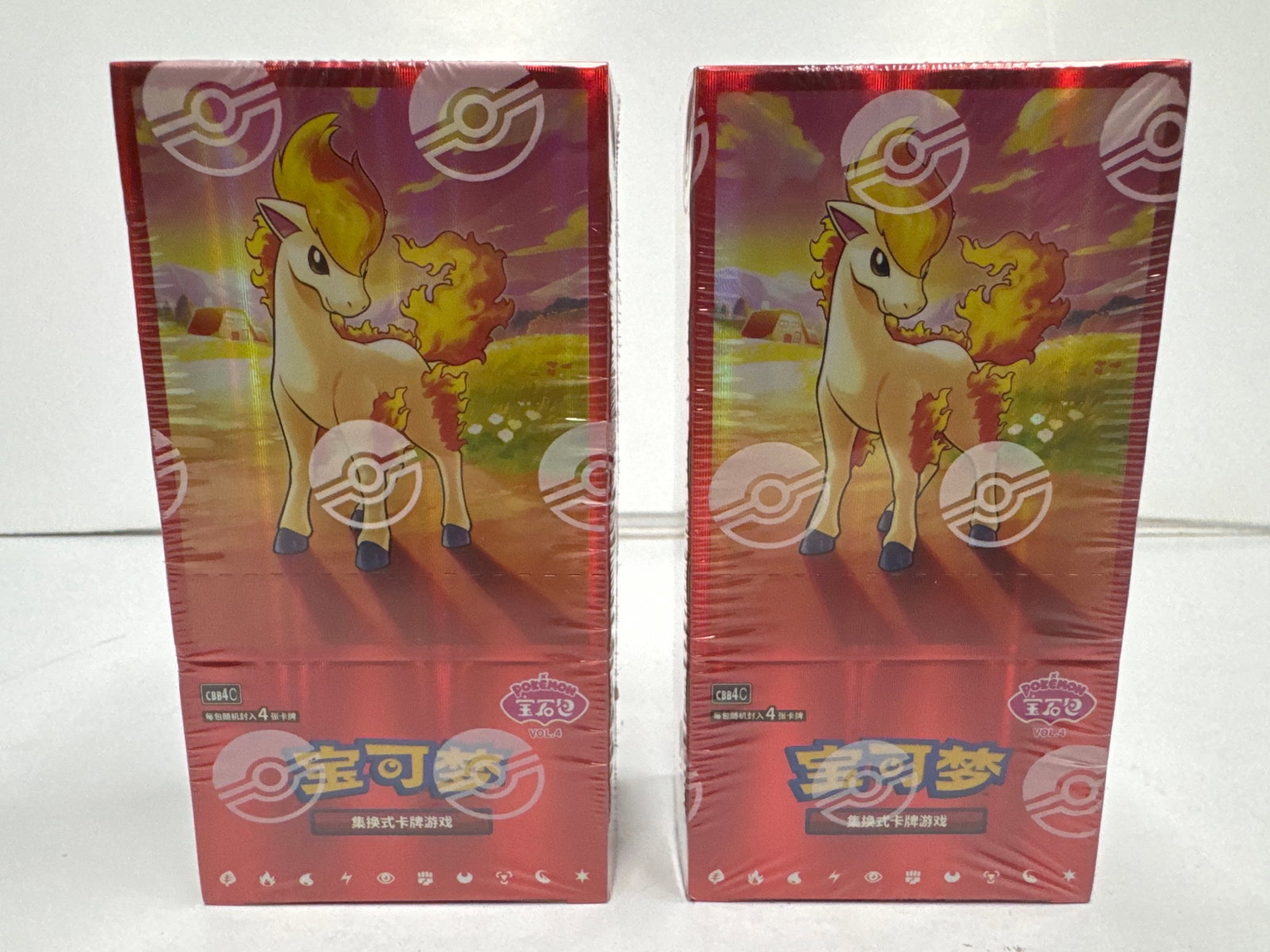 Pokemon Card Game Scarlet & Violet Expansion Pack Booster Box: Two sealed booster boxes of the Pokemon Card Game Scarlet & Violet expansion pack, Vol. 4. Each box contains 4 booster packs, with a chance for rare cards. Made in Japan.