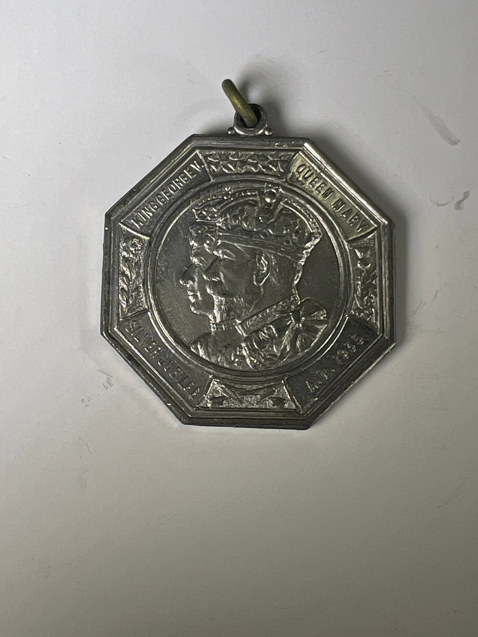 1935 King George V and Queen Mary Assembly Medal - Silver Jubilee: 1935 King George V and Queen Mary Assembly Medal - Silver Jubilee. Includes a loop for attachment.