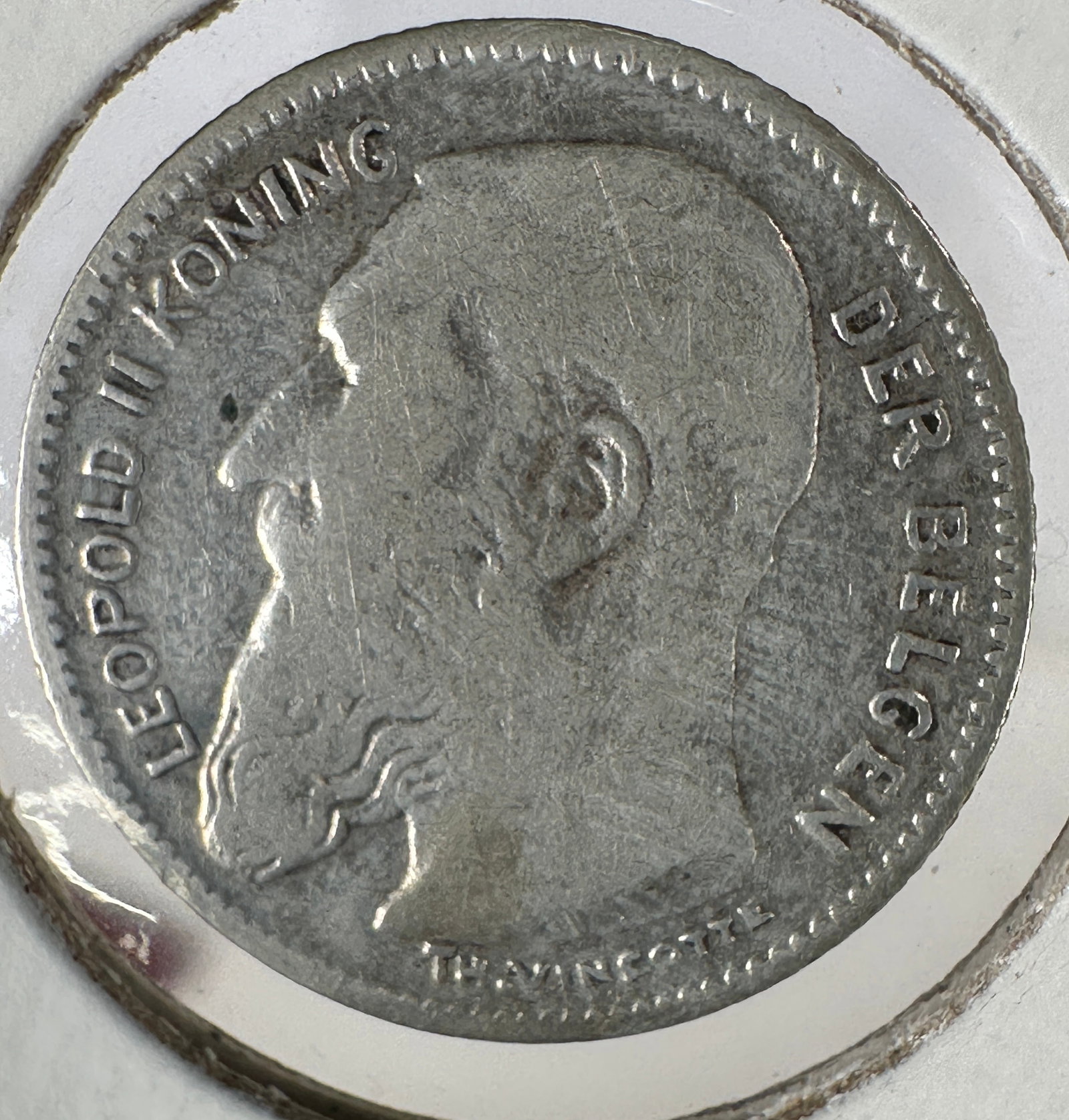 1909 Belgium - Dutch 50 Centimes .835 Silver Coin - Leopold II: 1909 Belgium - Dutch 50 Centimes .835 Silver Coin - Leopold II.