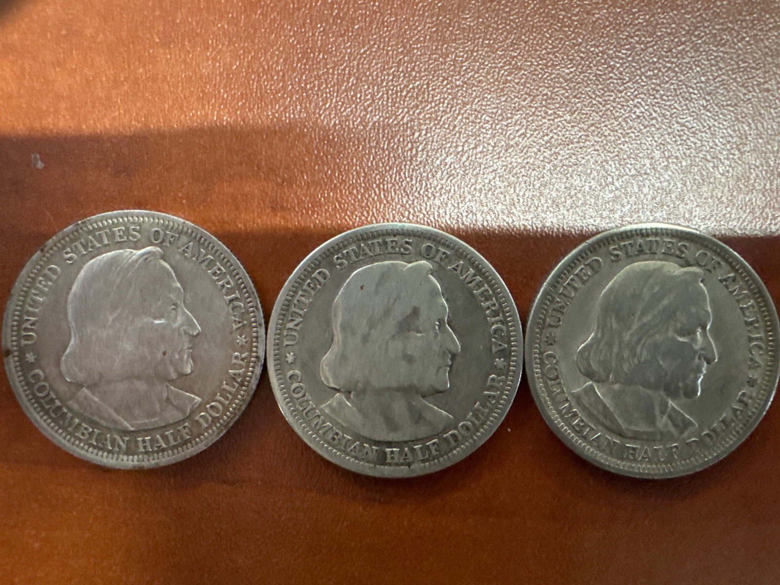 Three Columbian Exposition Half Dollar Coins (1 of 2)