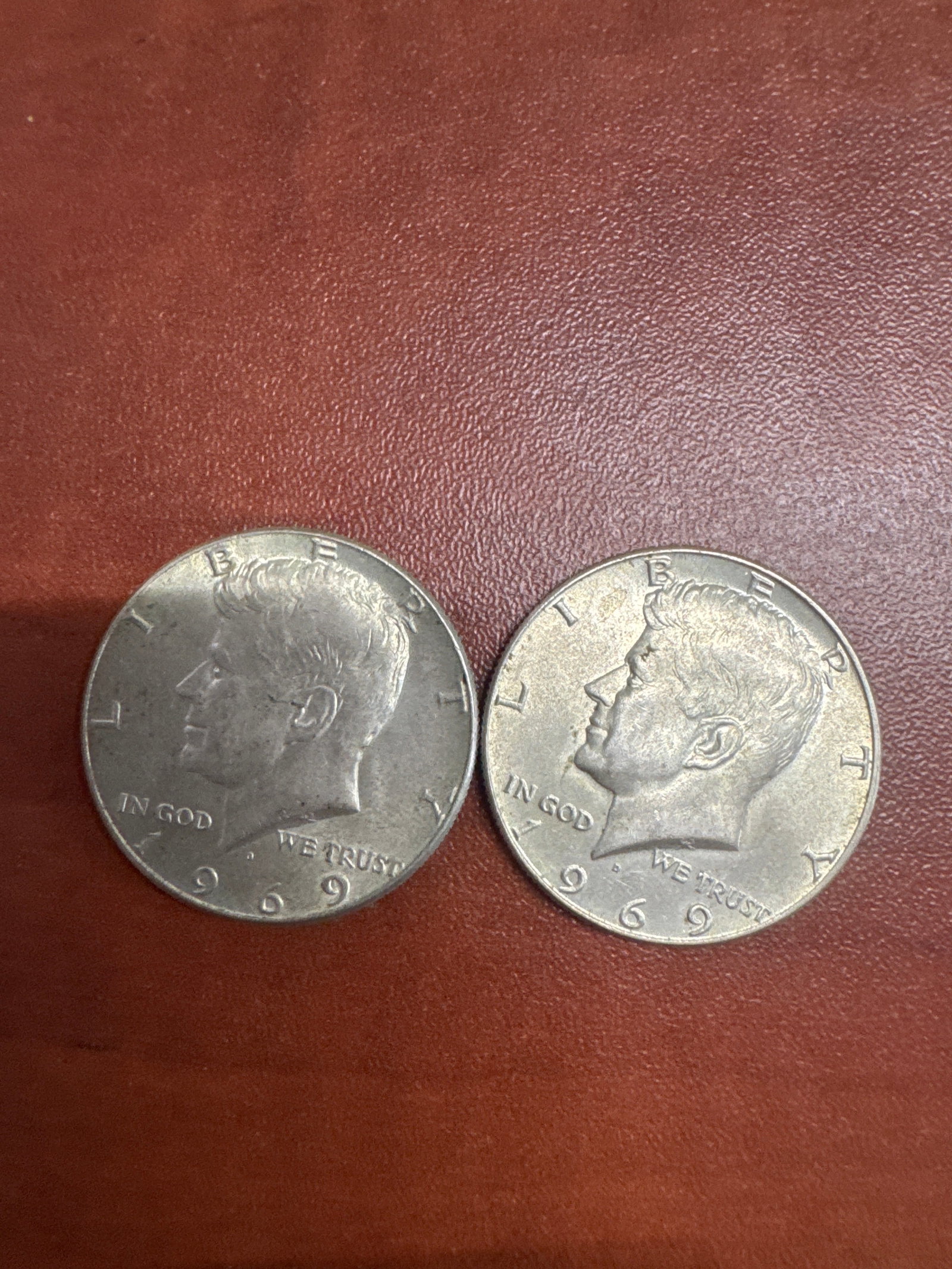 Two 1969 Kennedy Half Dollars (1 of 2)