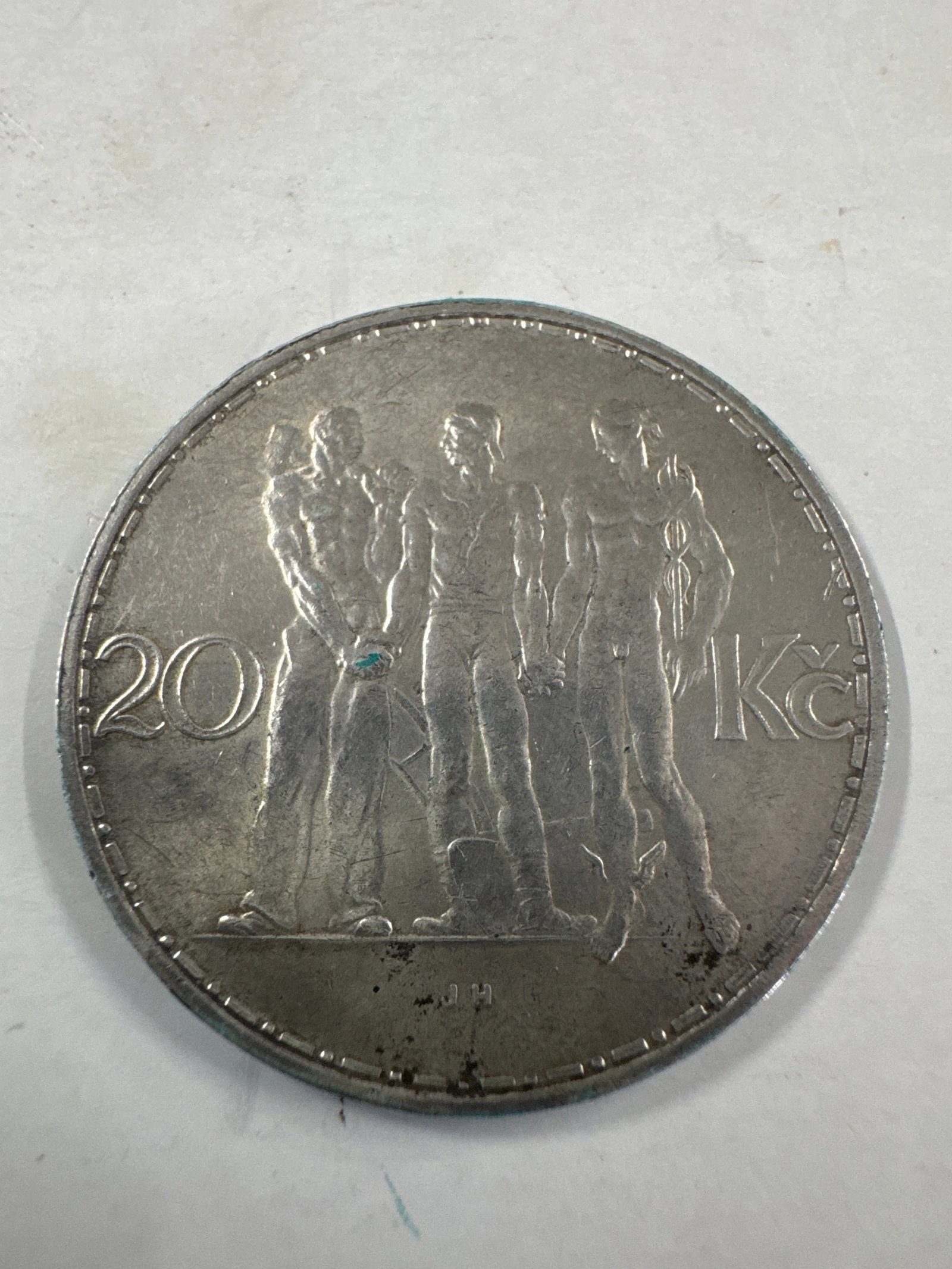 1937 Czechoslovakia 20 Korun Coin (1 of 2)