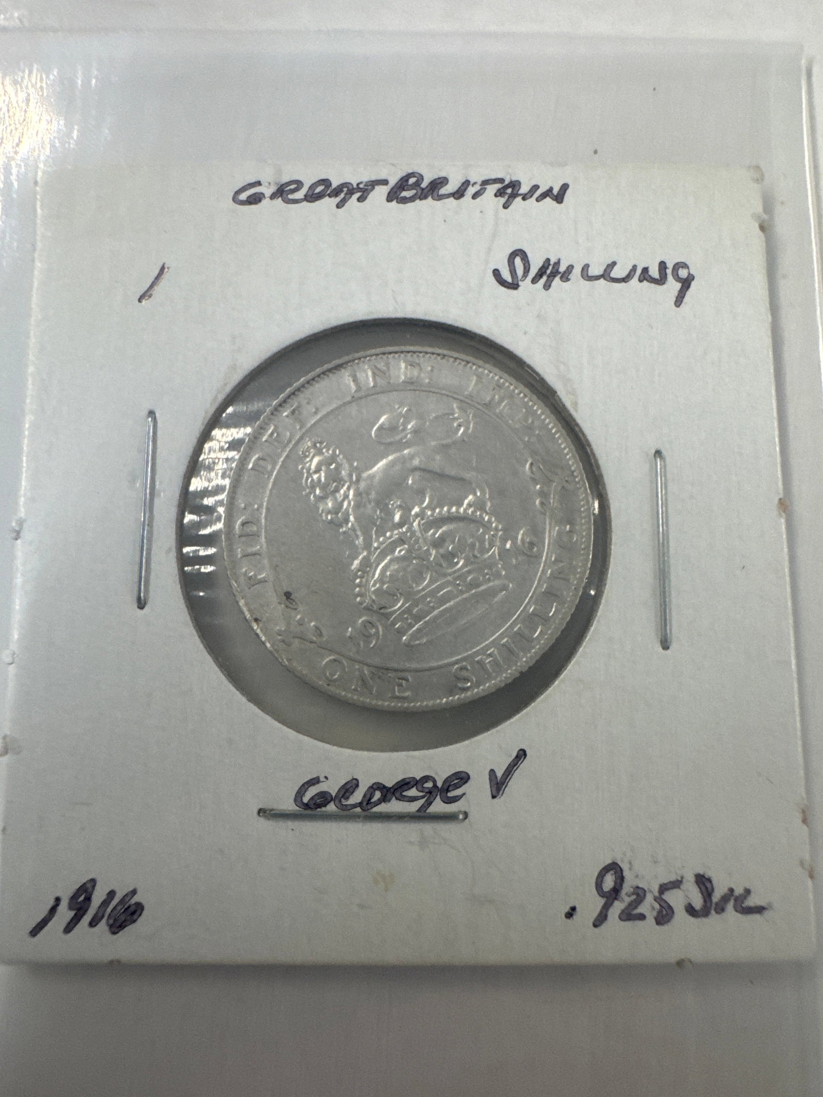 1916 Great Britain George V Silver 1 Shilling Coin (1 of 2)