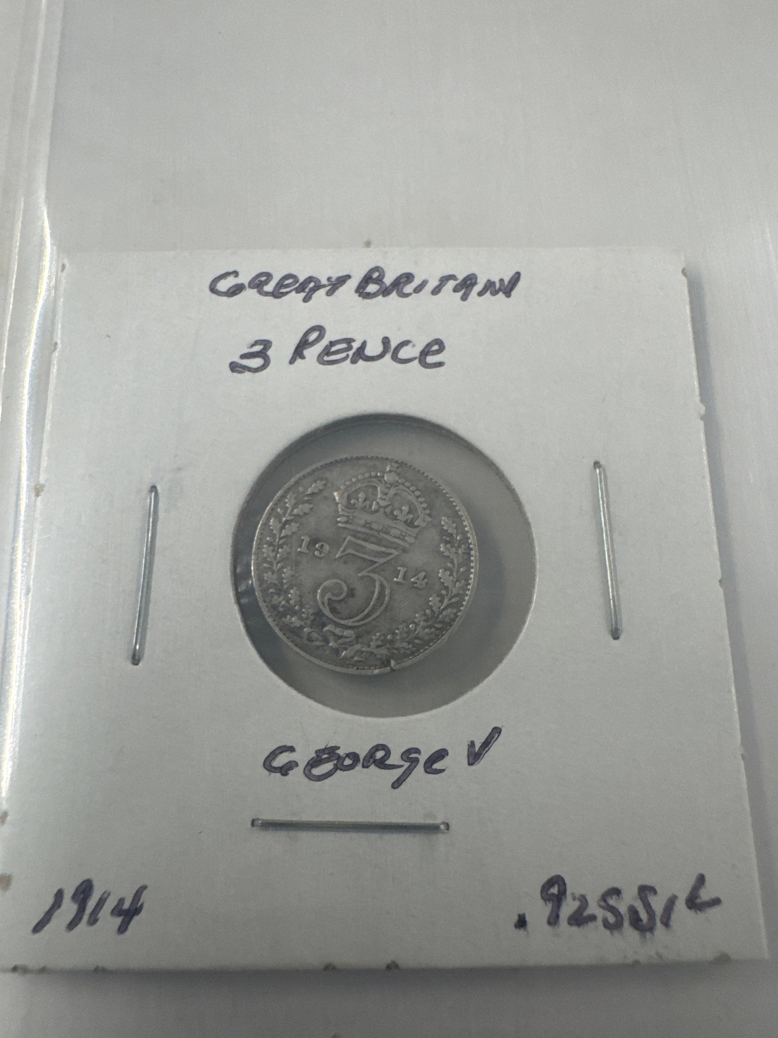 1914 Great Britain 3 Pence Coin - George V (1 of 2)