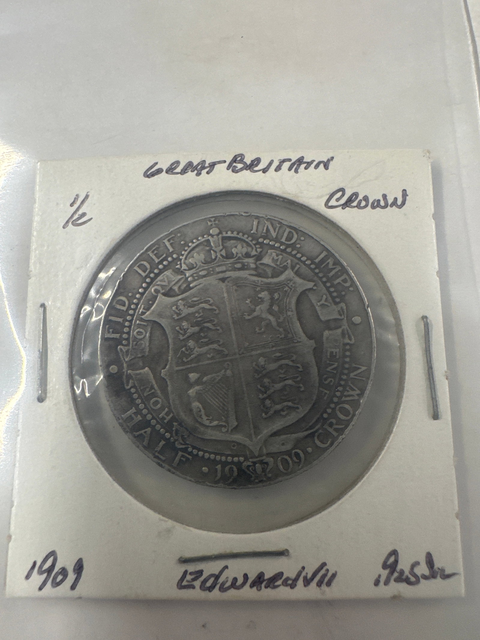 Great Britain 1909 Edward VII Silver Half Crown Coin (1 of 2)