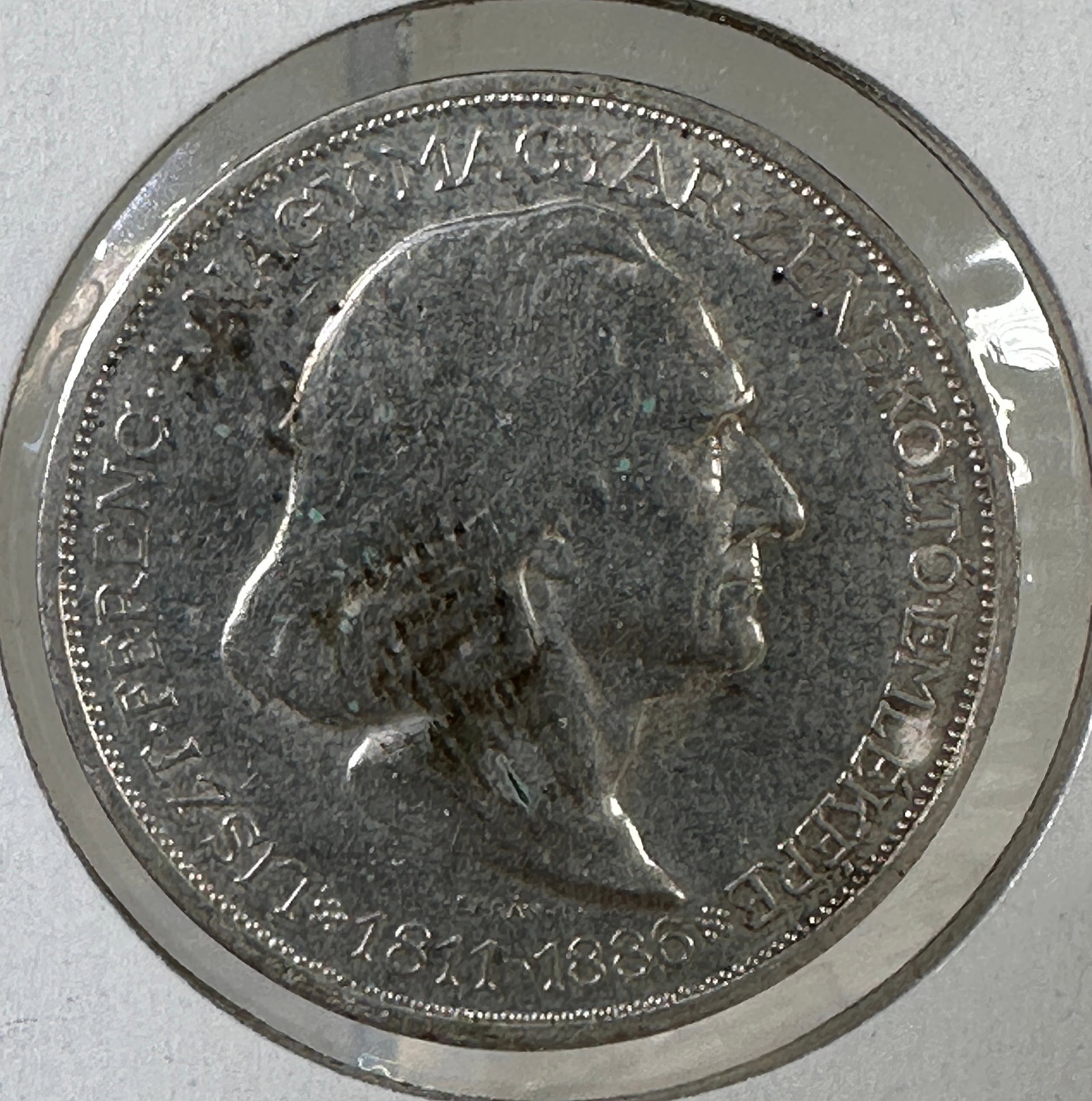 1936 Hungary Regency Period 2 Pengo .640 - Franz Liszt: One coin as titled. Ungraded; condition varies. See images.