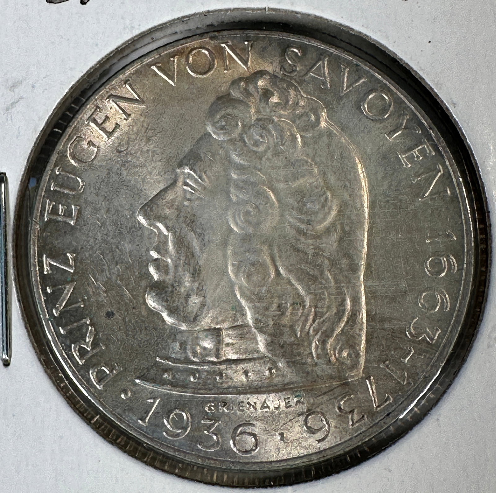 1936 Austria Republic 2 Schilling .640 Silver Coin - Prinz Eugen von Savoyen: One coin as titled. Ungraded; condition varies. See images.