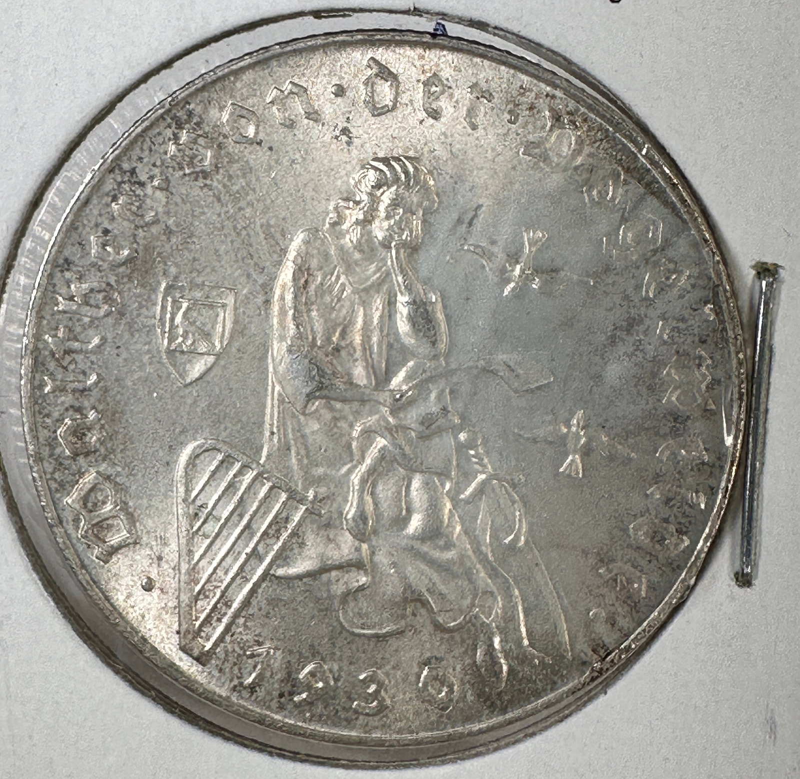 1930 Austrian Republic 2 Schilling .640 Silver Coin: One coin as titled. Ungraded; condition varies. See images.