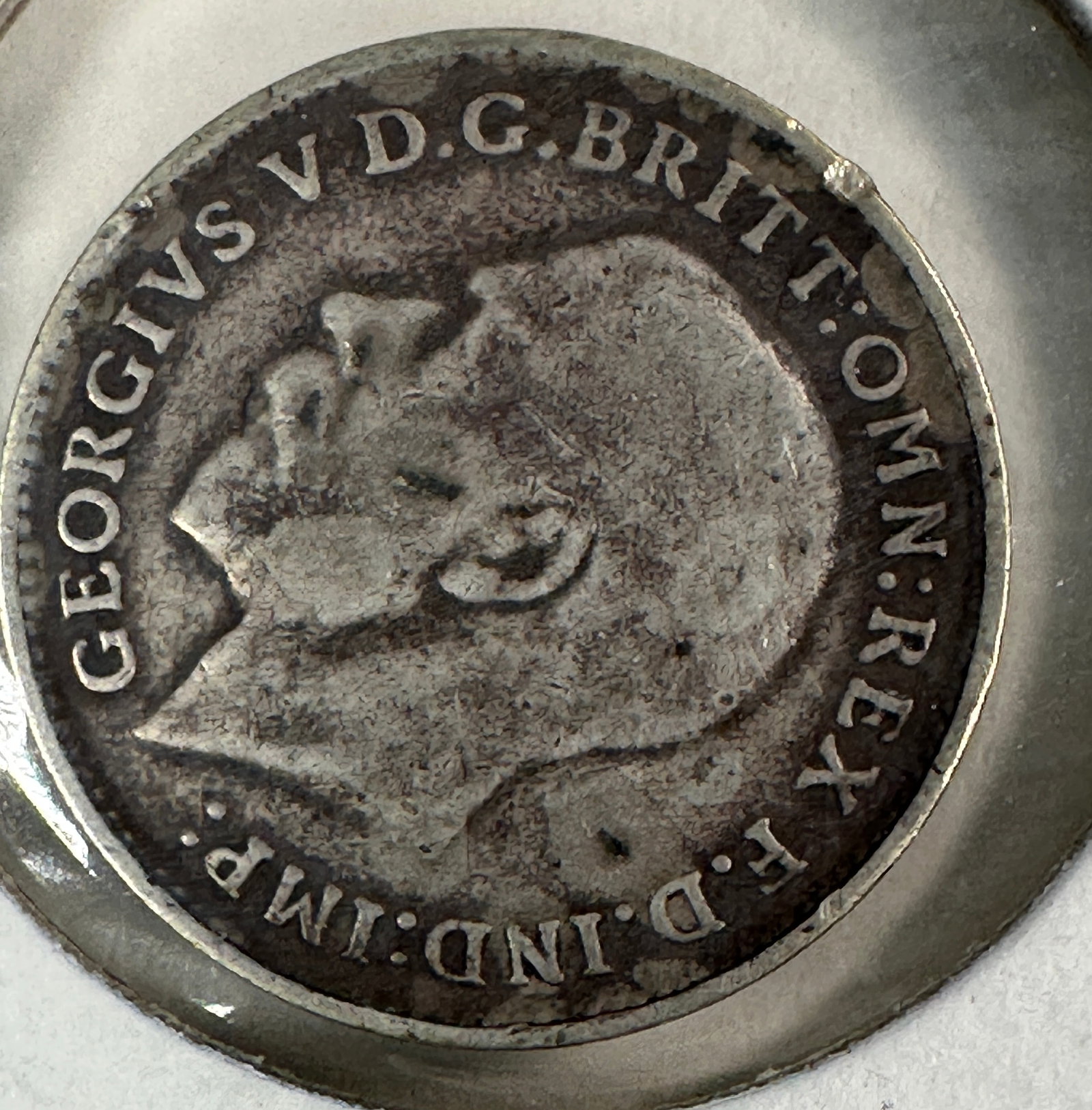 1917 Great Britain 3 Pence .925 Silver Coin - George V: One coin as titled. Ungraded; condition varies. See images.