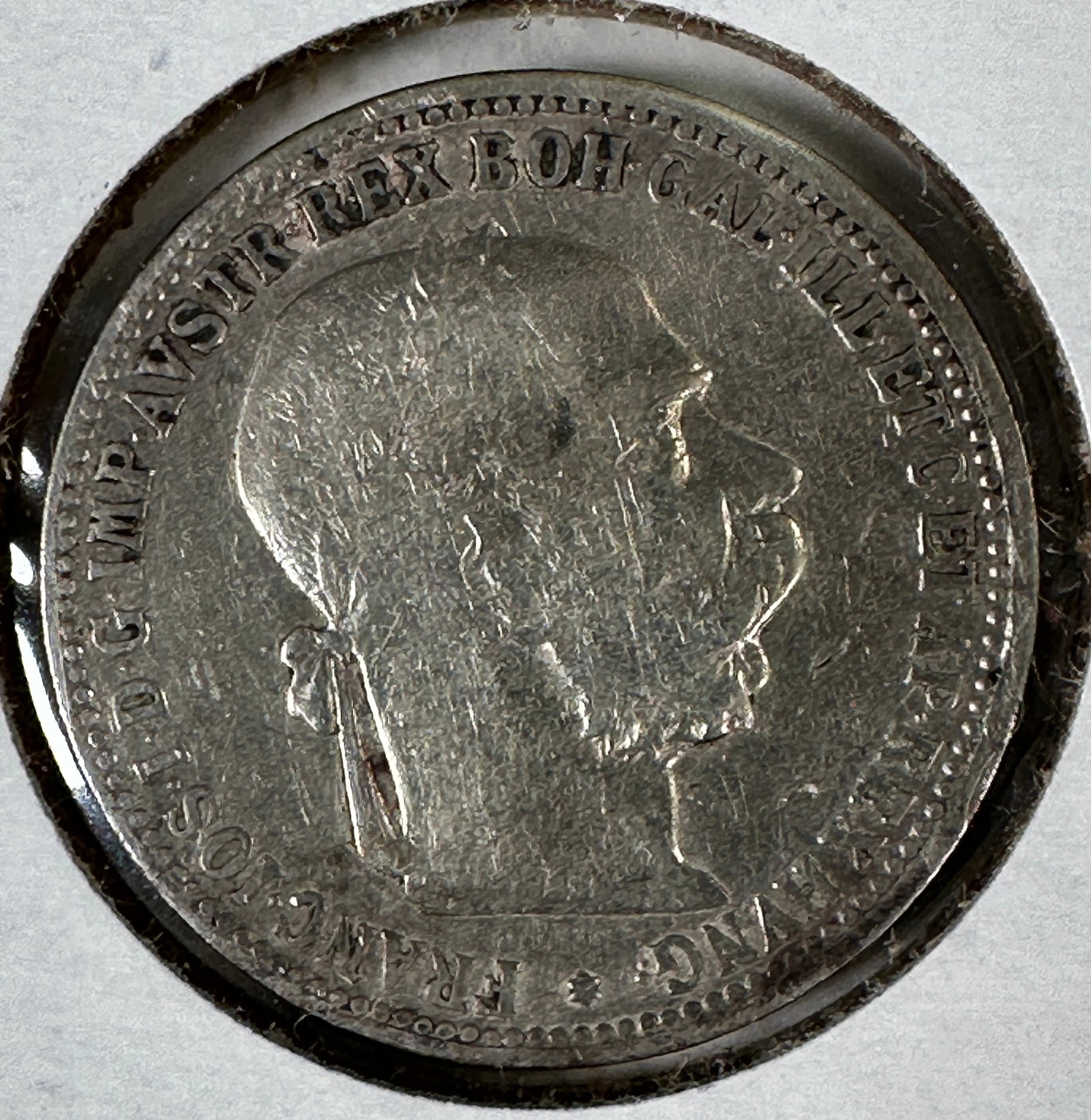 1893 Austria-Hungary Emp. 1 Corona .835 Silver Coin: One coin as titled. Ungraded; condition varies. See images.