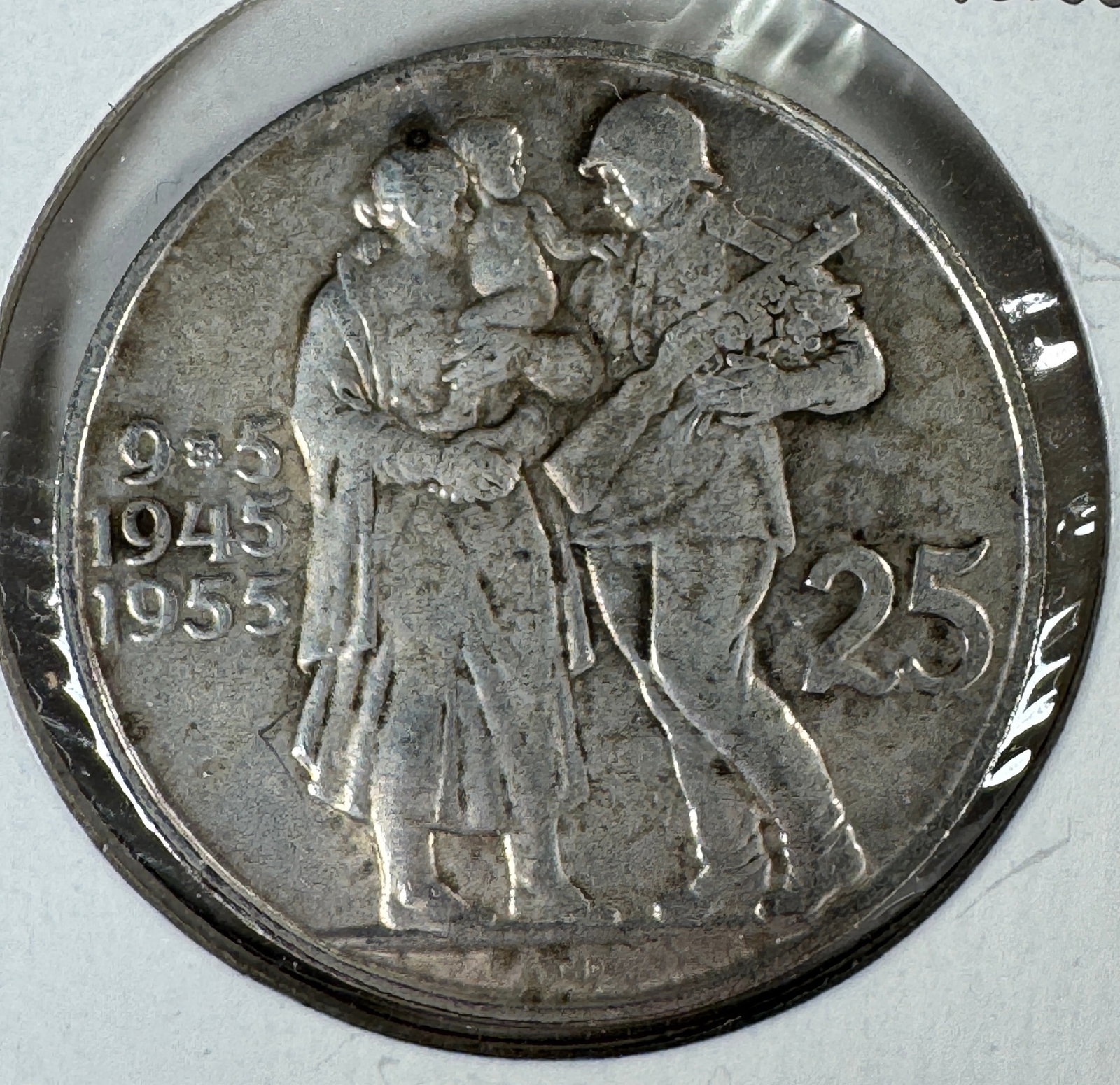 1945 - 1955 Czechoslovakia 25 Korun .500 Silver Coin (1 of 2)