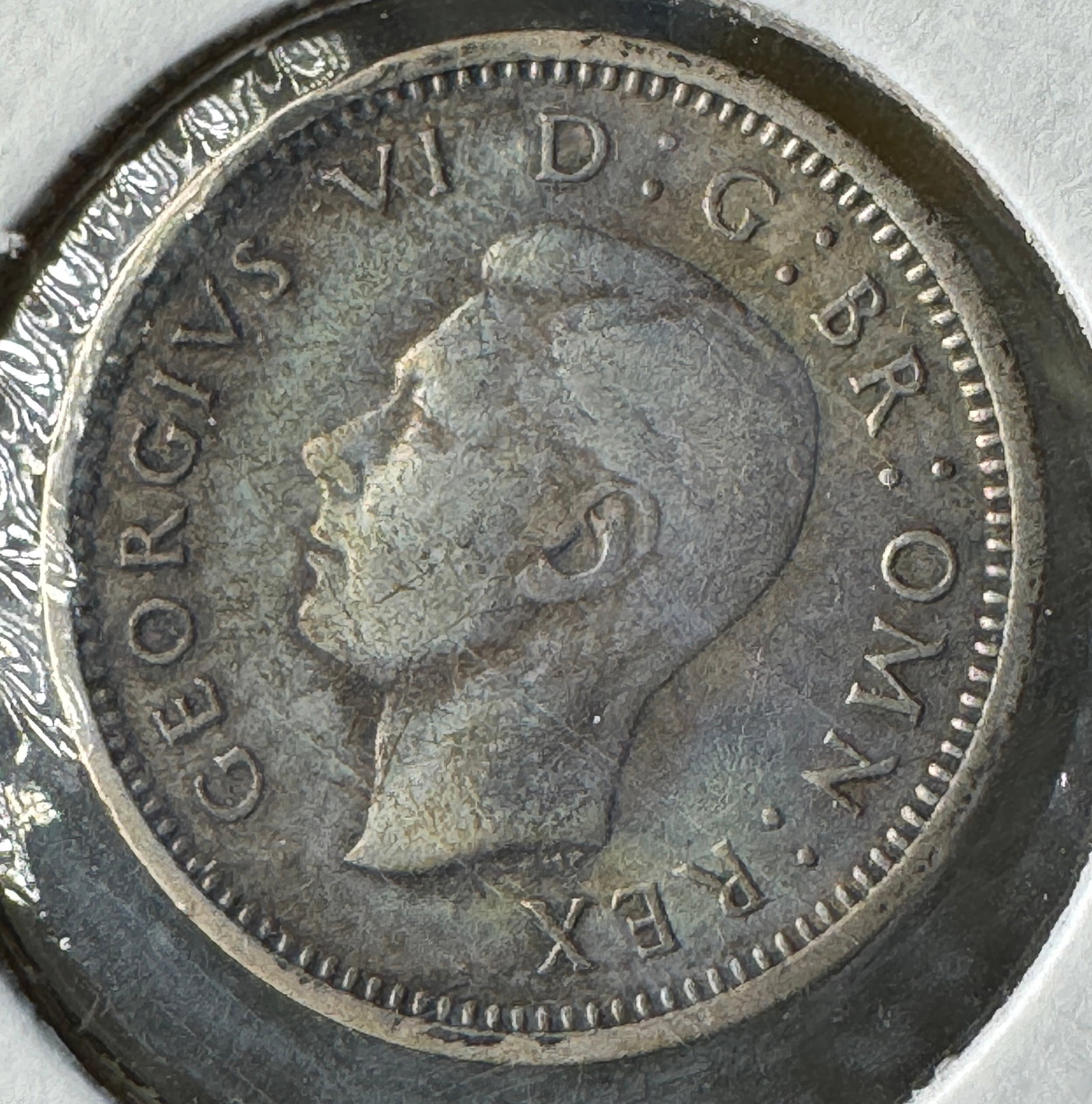 -*1938 British Three Pence .500 Silver Coin - George VI: One coin as titled. Ungraded; condition varies. See images.