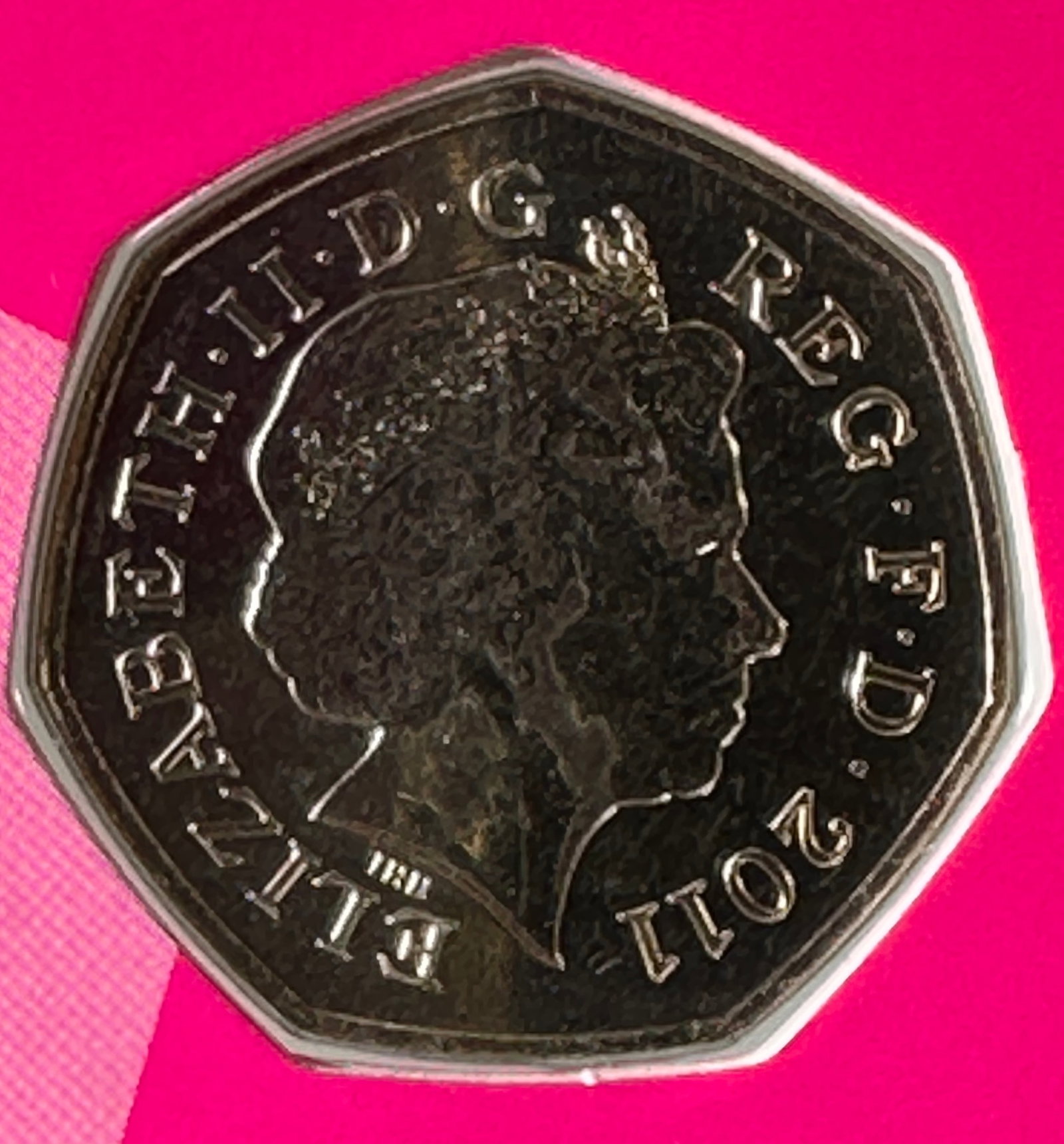-*2011 London Olympics 50 Pence Coin - Triathlon, Copper-Nickel: One coin as titled. Ungraded; condition varies. See images.
