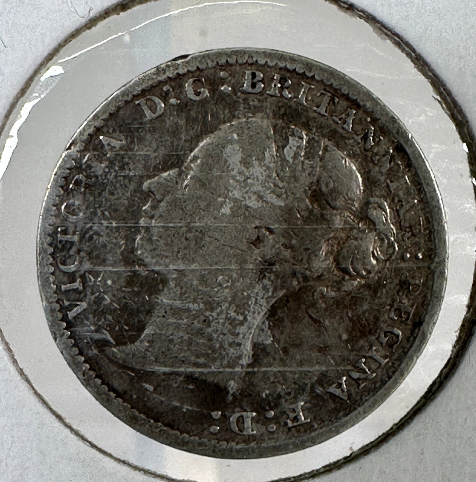 -*1883 Great Britain .925 Silver Coin 3 Pence - Queen Victoria: One coin as titled. Ungraded; condition varies. See images.