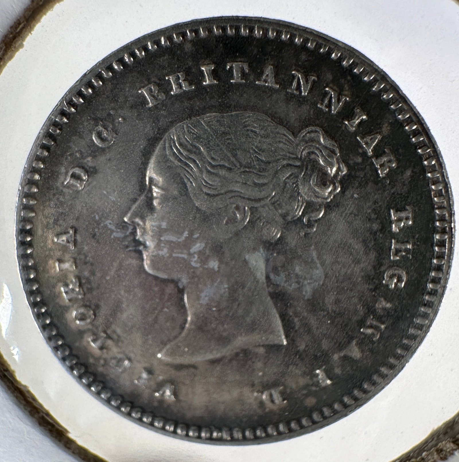 -*1876 British Two Pence .925 Silver Coin - Victoria: One coin as titled. Ungraded; condition varies. See images.