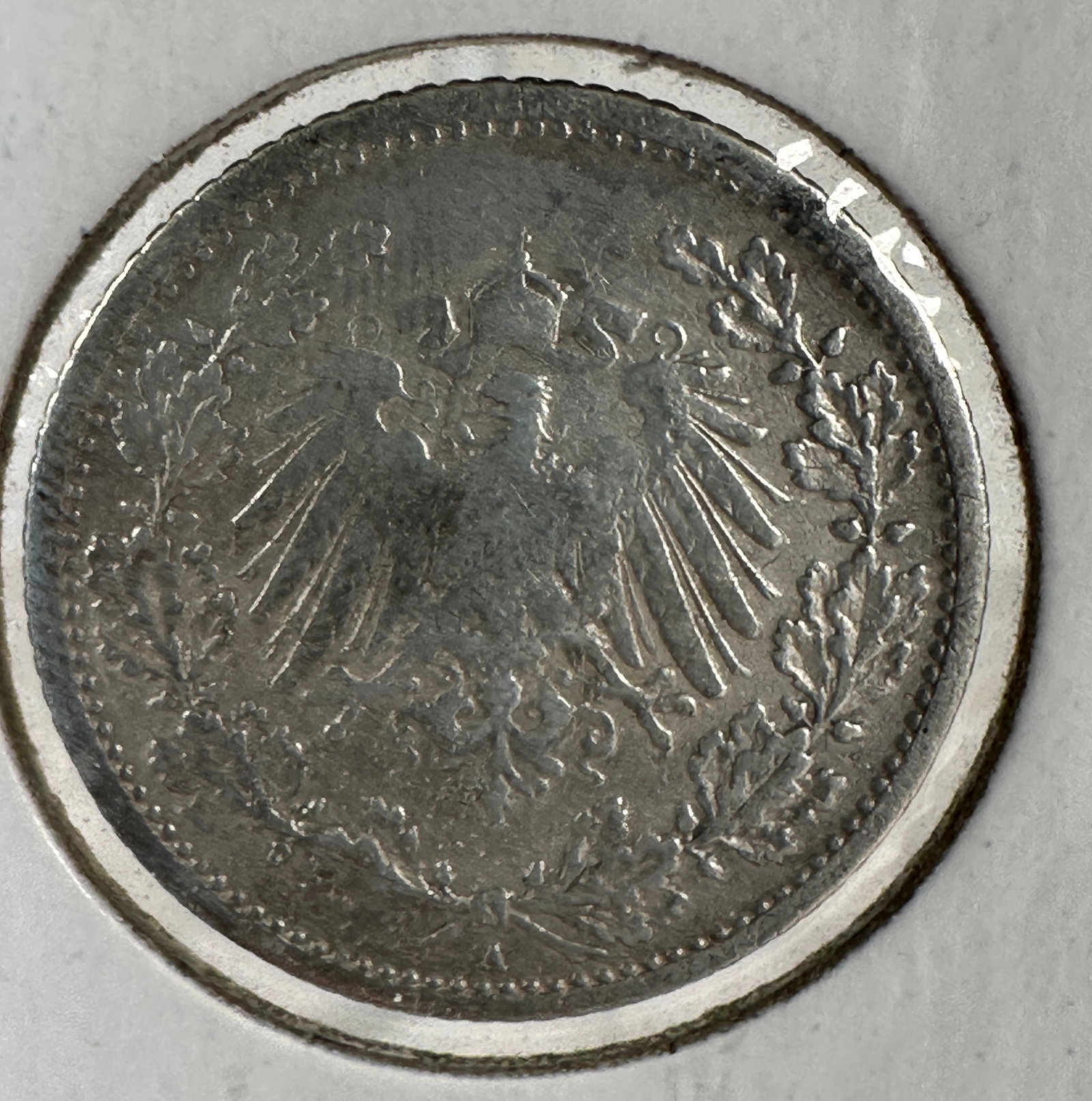-*1907 German 1/2 Mark .900 Silver Coin: One coin as titled. Ungraded; condition varies. See images.