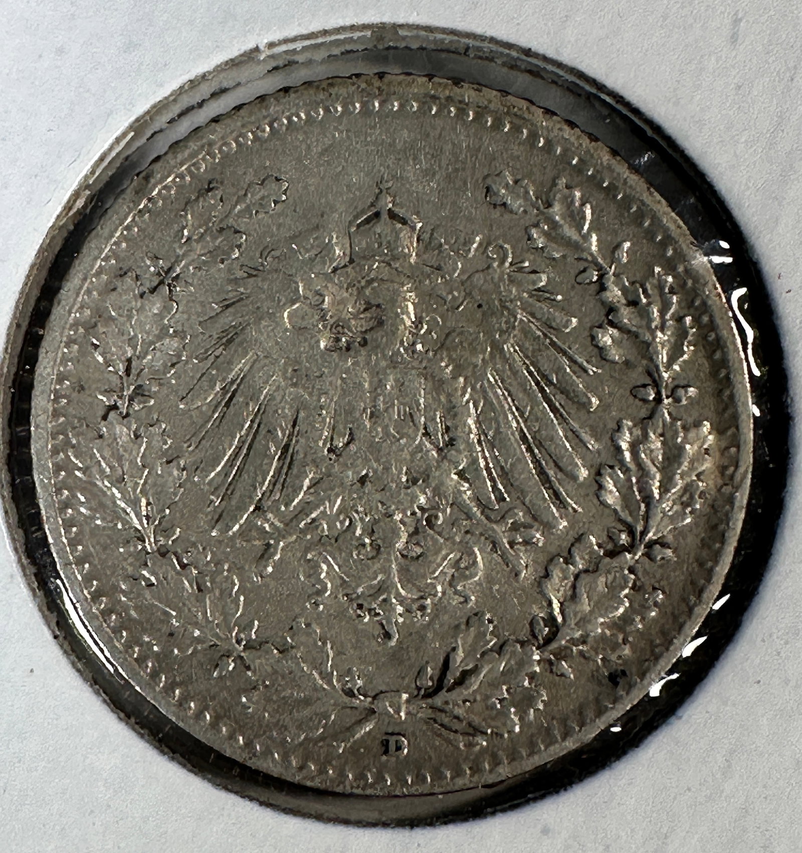 -*1915 German 1/2 Mark .900 Silver Coin: One coin as titled. Ungraded; condition varies. See images.
