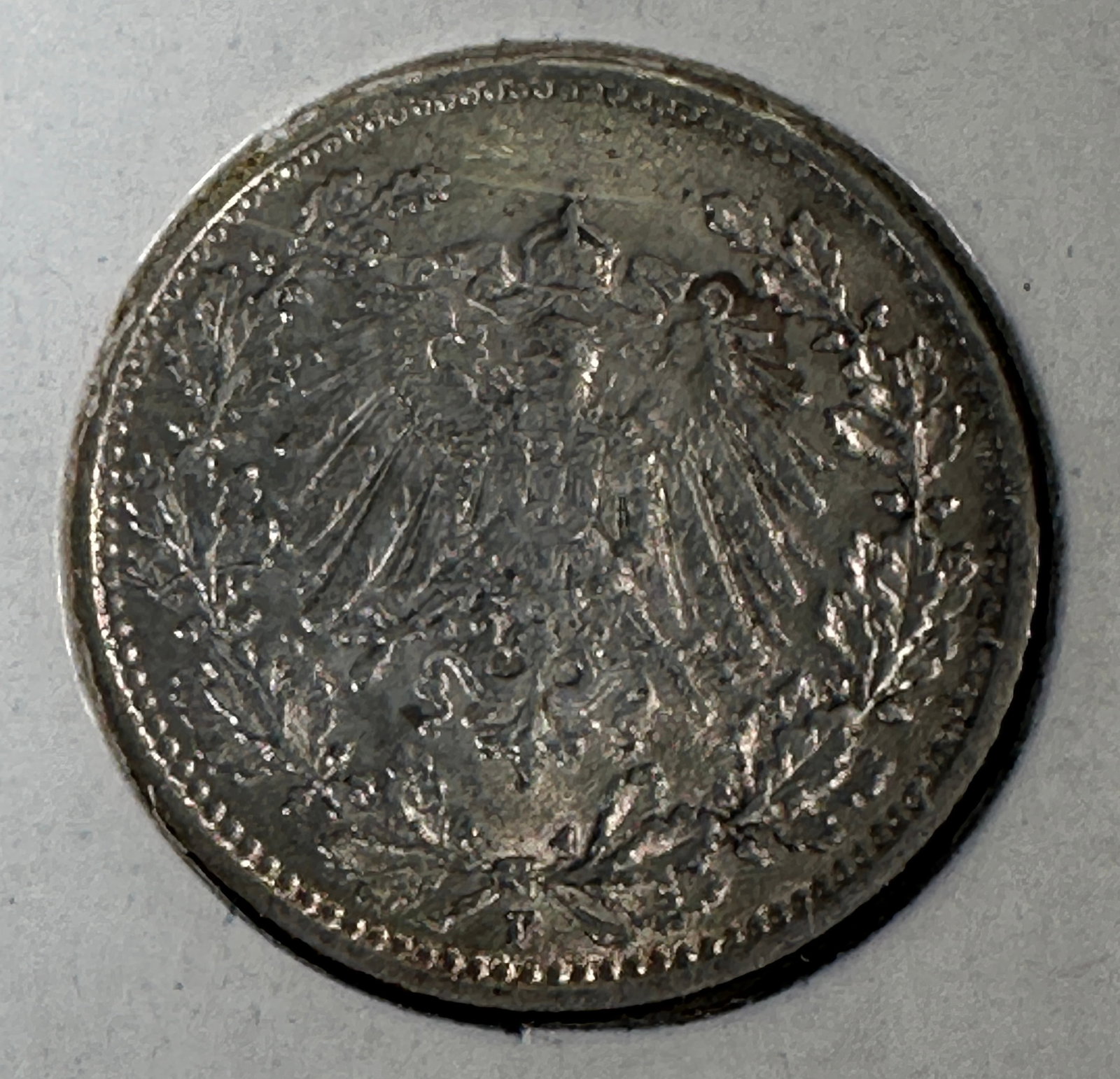-*German 1906 1/2 Mark .900 Silver Coin: One coin as titled. Ungraded; condition varies. See images.