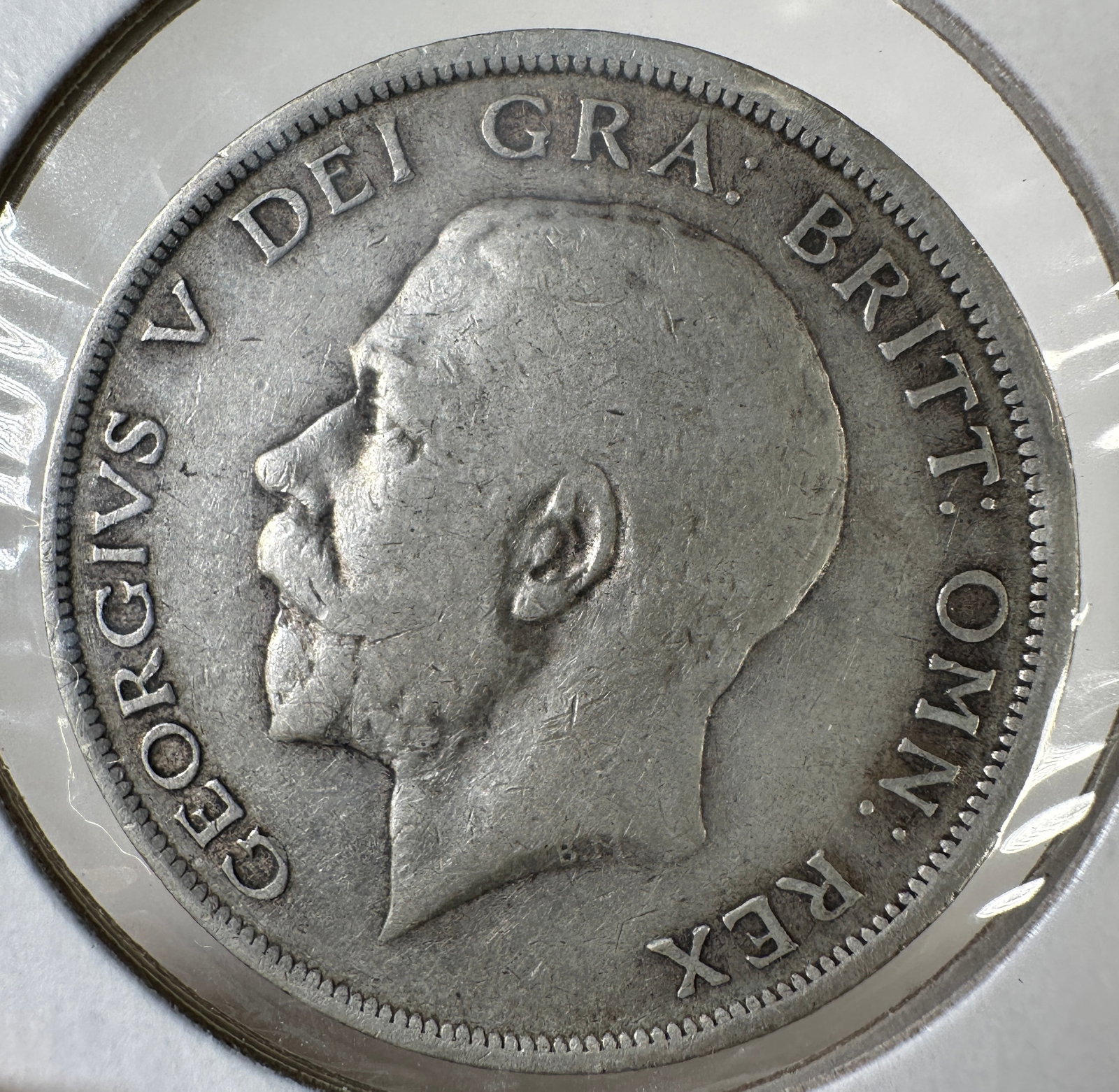 1917 Great Britain 1/2 Crown .925 Silver Coin - George V: One coin as titled. Ungraded; condition varies. See images.