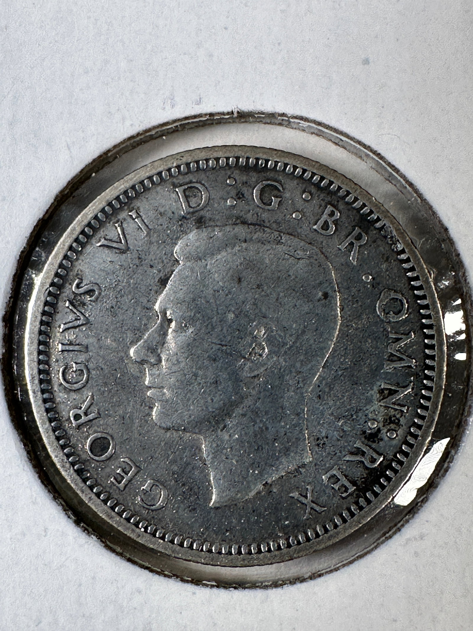 1937 Great Britain 6 Pence .500 Silver Coin - George VI: One coin as titled. Ungraded; condition varies. See images.