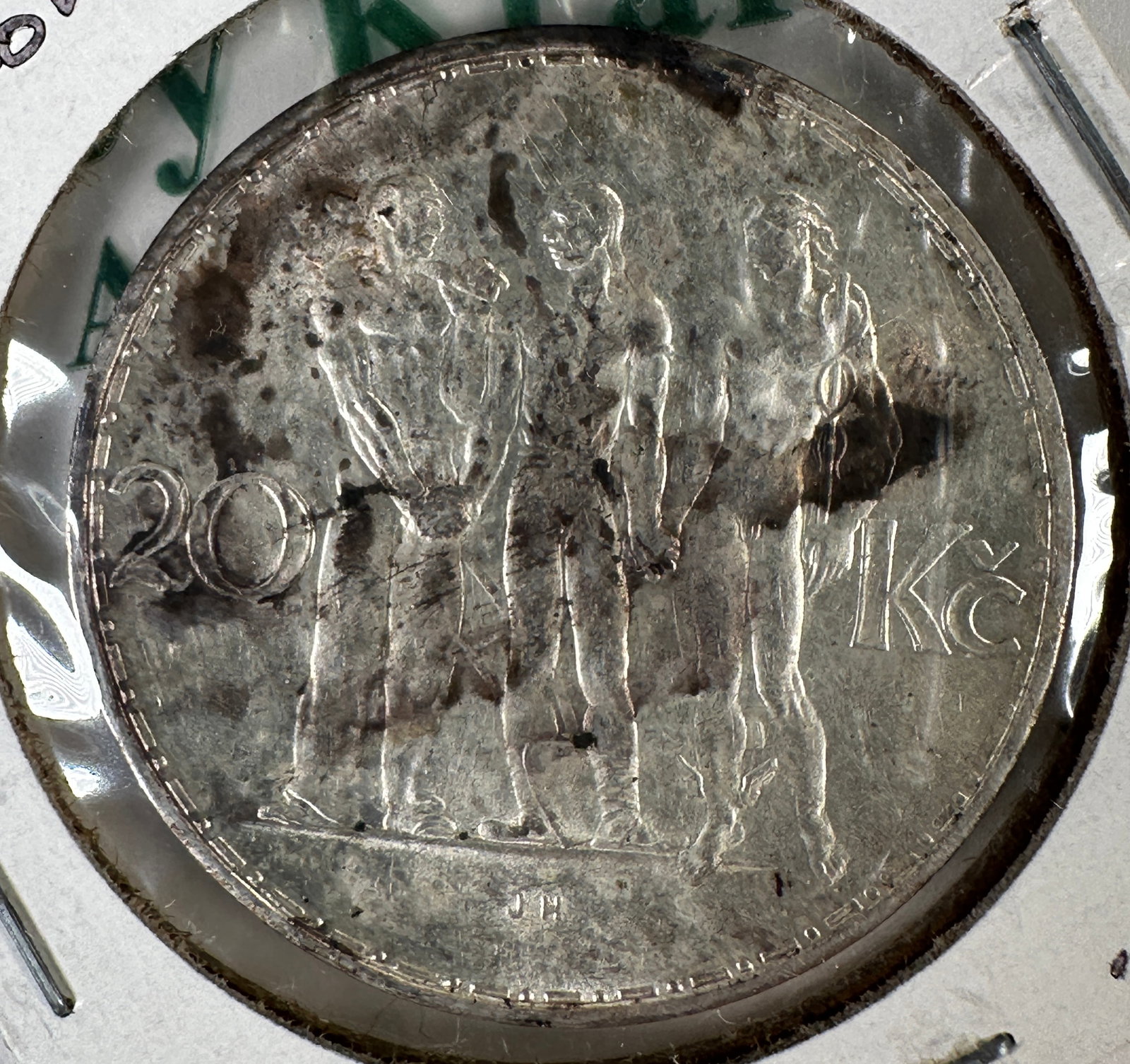 1933 Czechoslovakia 20 Korun .700 Silver Coin: One coin as titled. Ungraded; condition varies. See images.