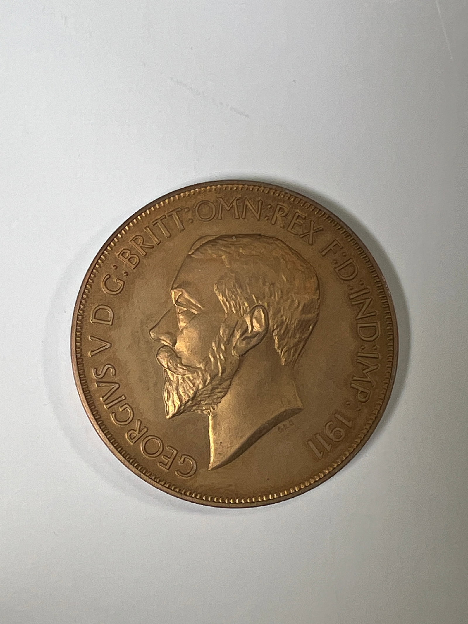 -*1911 United Kingdom George V Phantasy Pattern Piedfort Crown: One coin as titled. Ungraded; condition varies. See images.