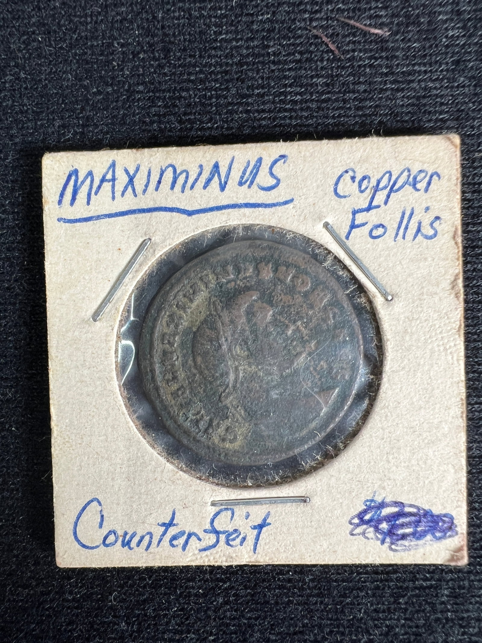 Maximinus Copper Follis Counterfeit Coin: One coin as titled. Ungraded; condition varies. See images.