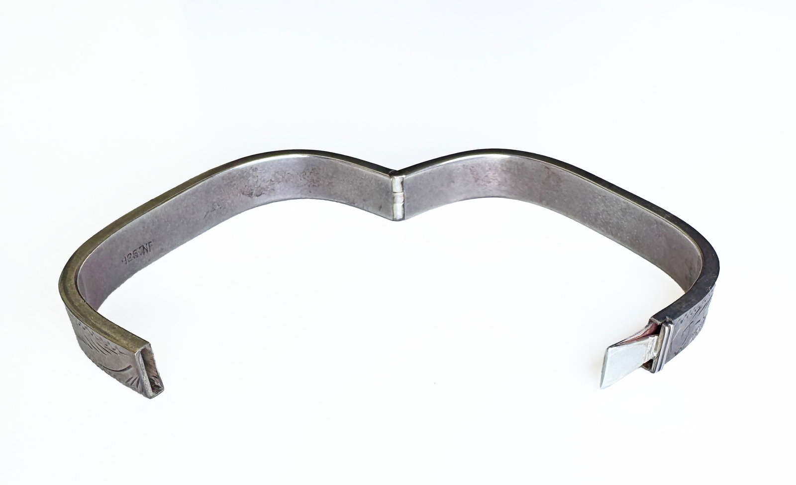 Vintage Square Sterling Silver Bangle - 4