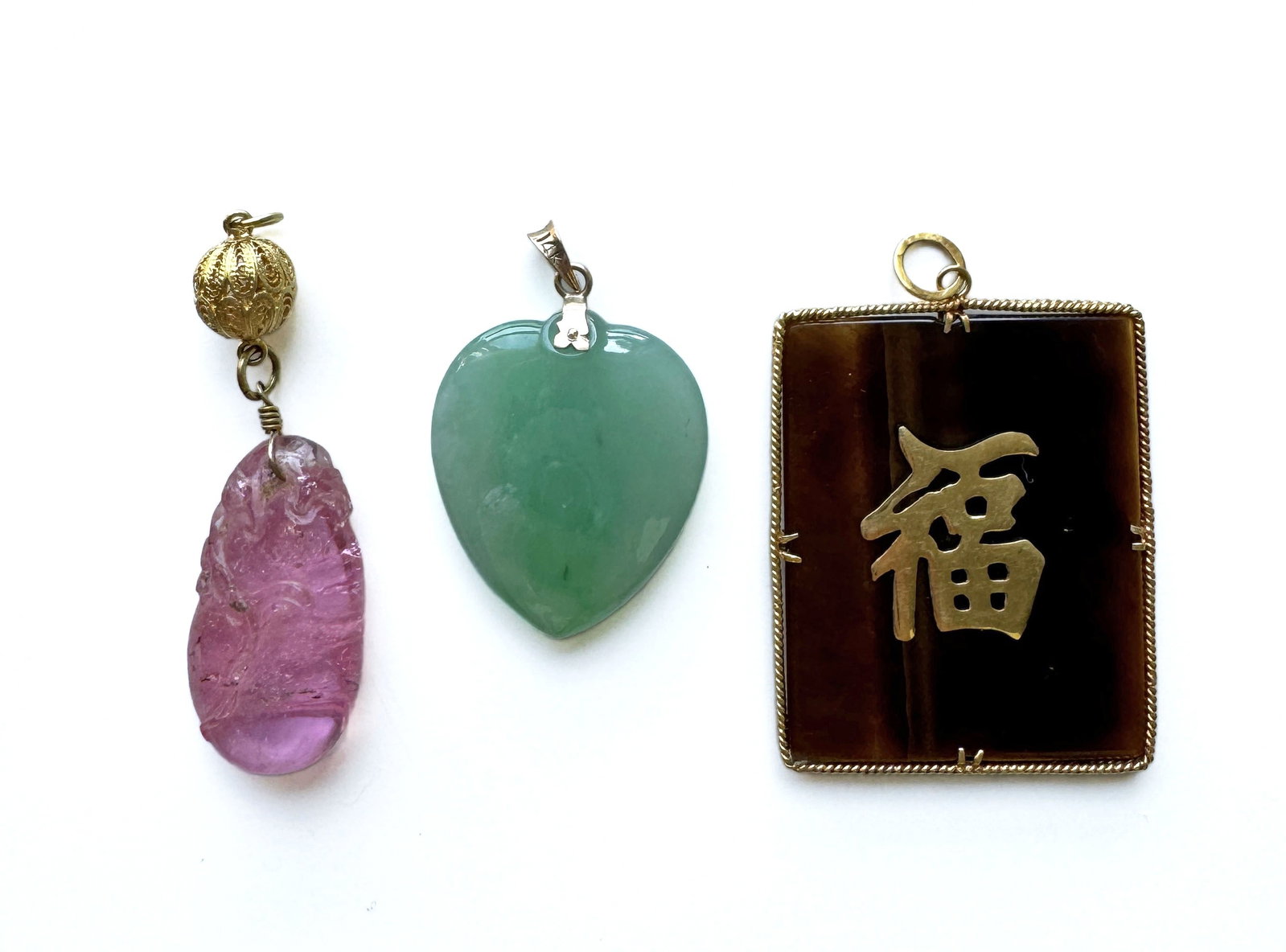Three Pendants: 20g longest 37mm 14k