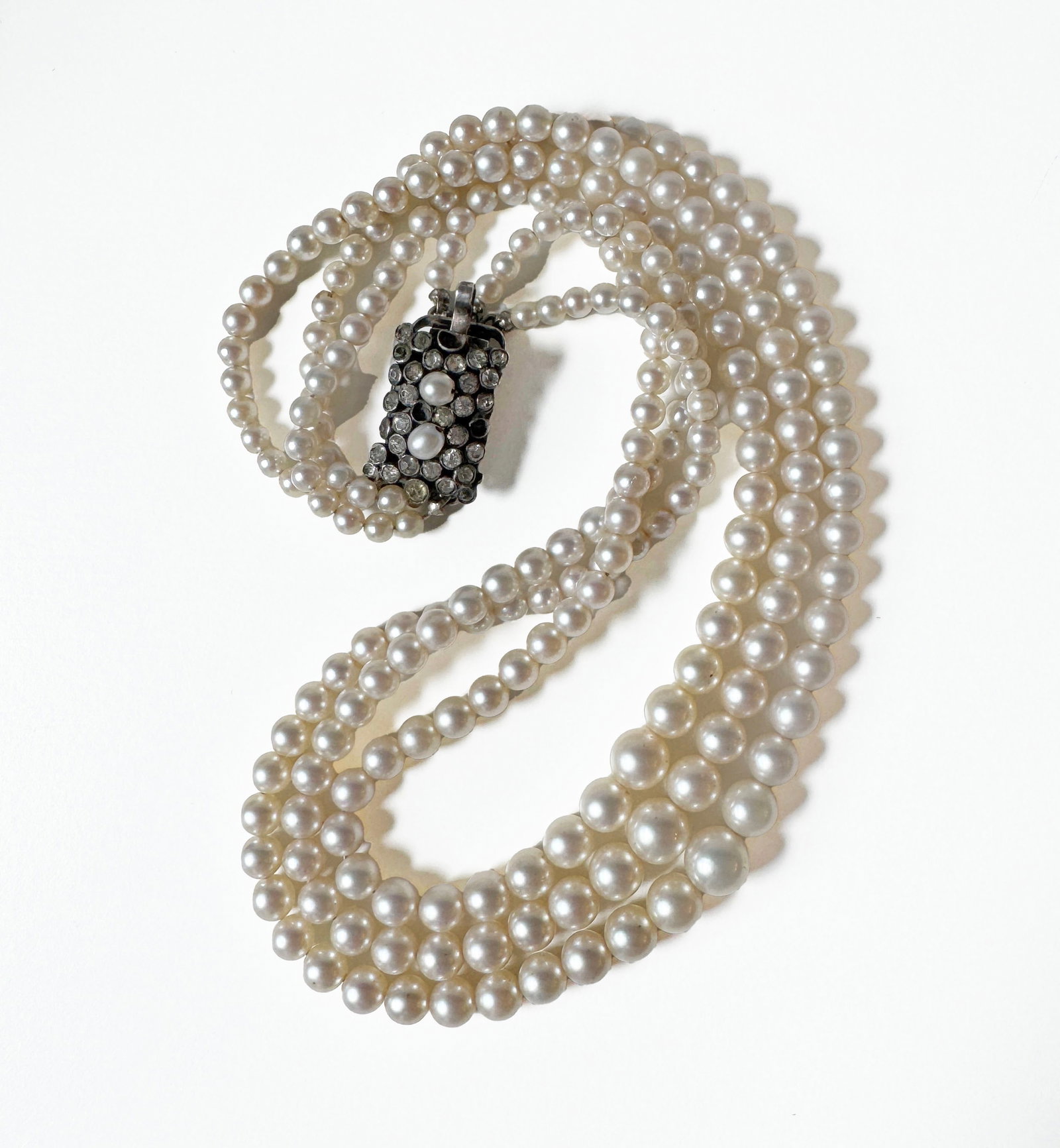 Antique Triple Strand Pearl Necklace (1 of 4)
